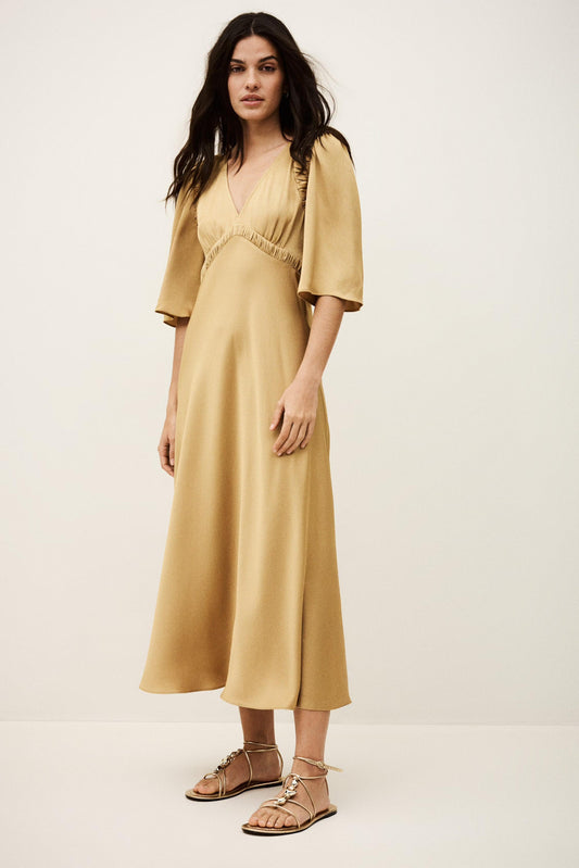 ba&sh Midi Dress Charlotte Brown