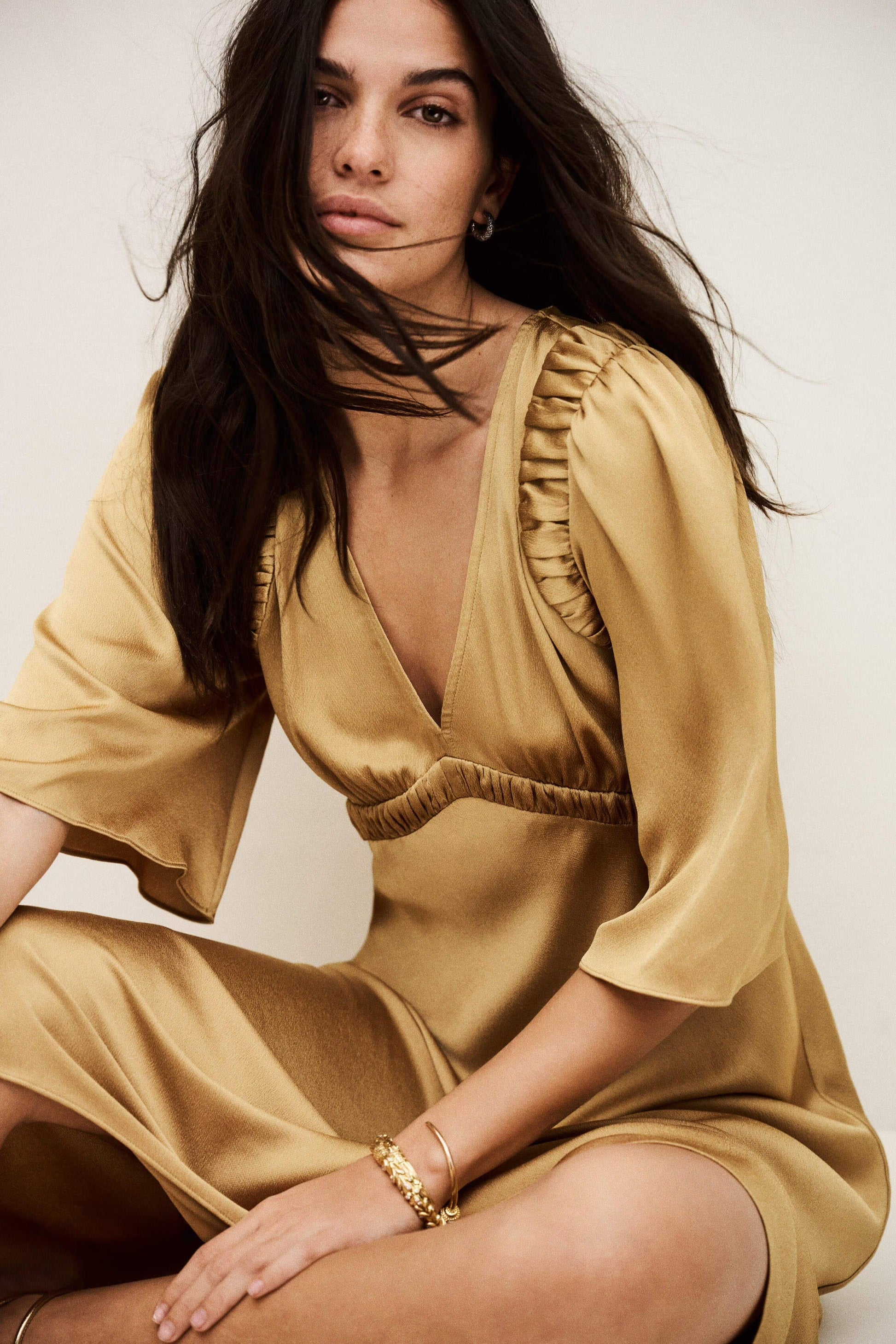 ba&sh Midi Dress Charlotte Brown