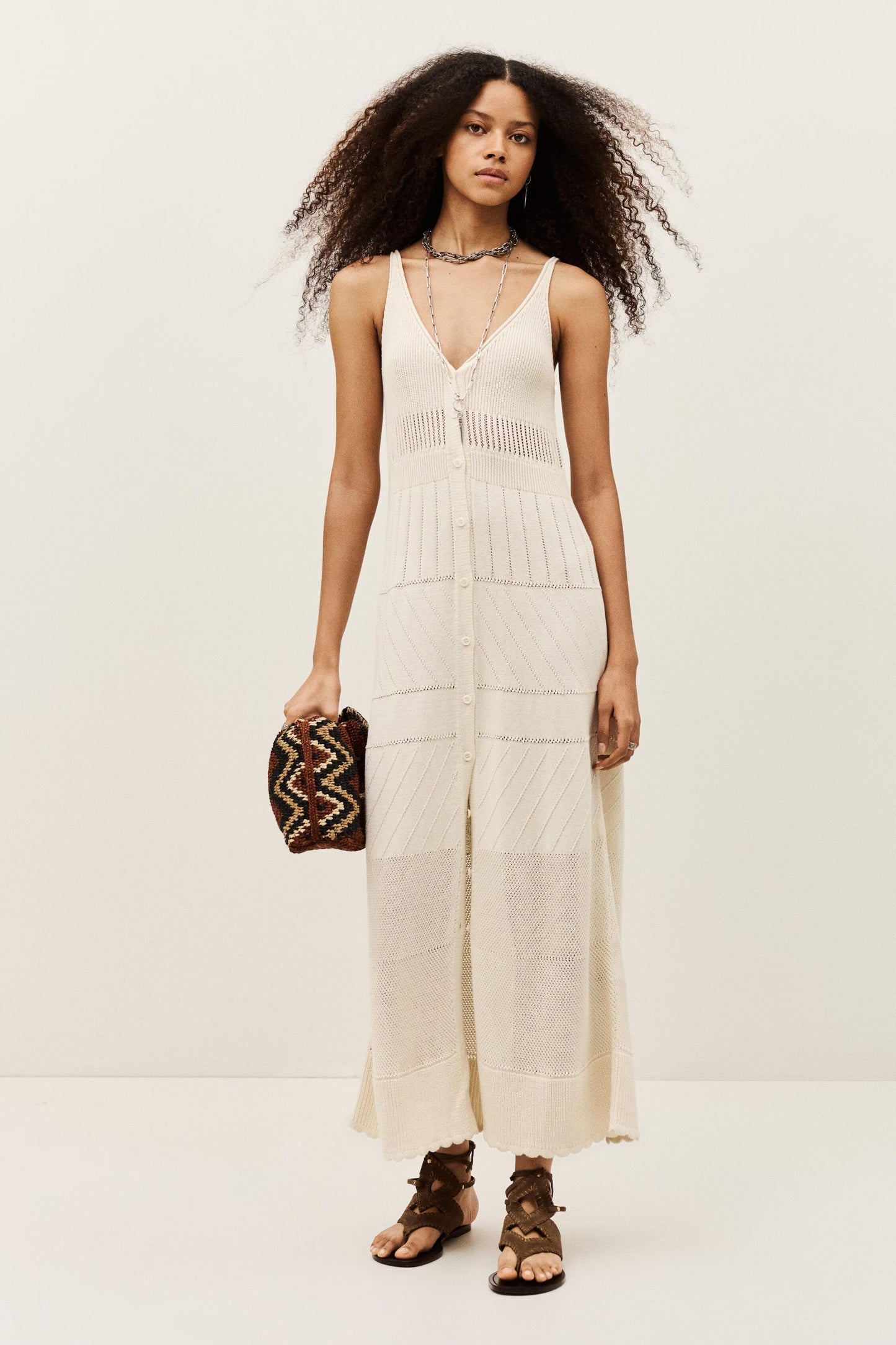 ba&sh Midi Dress Joelle Off-White