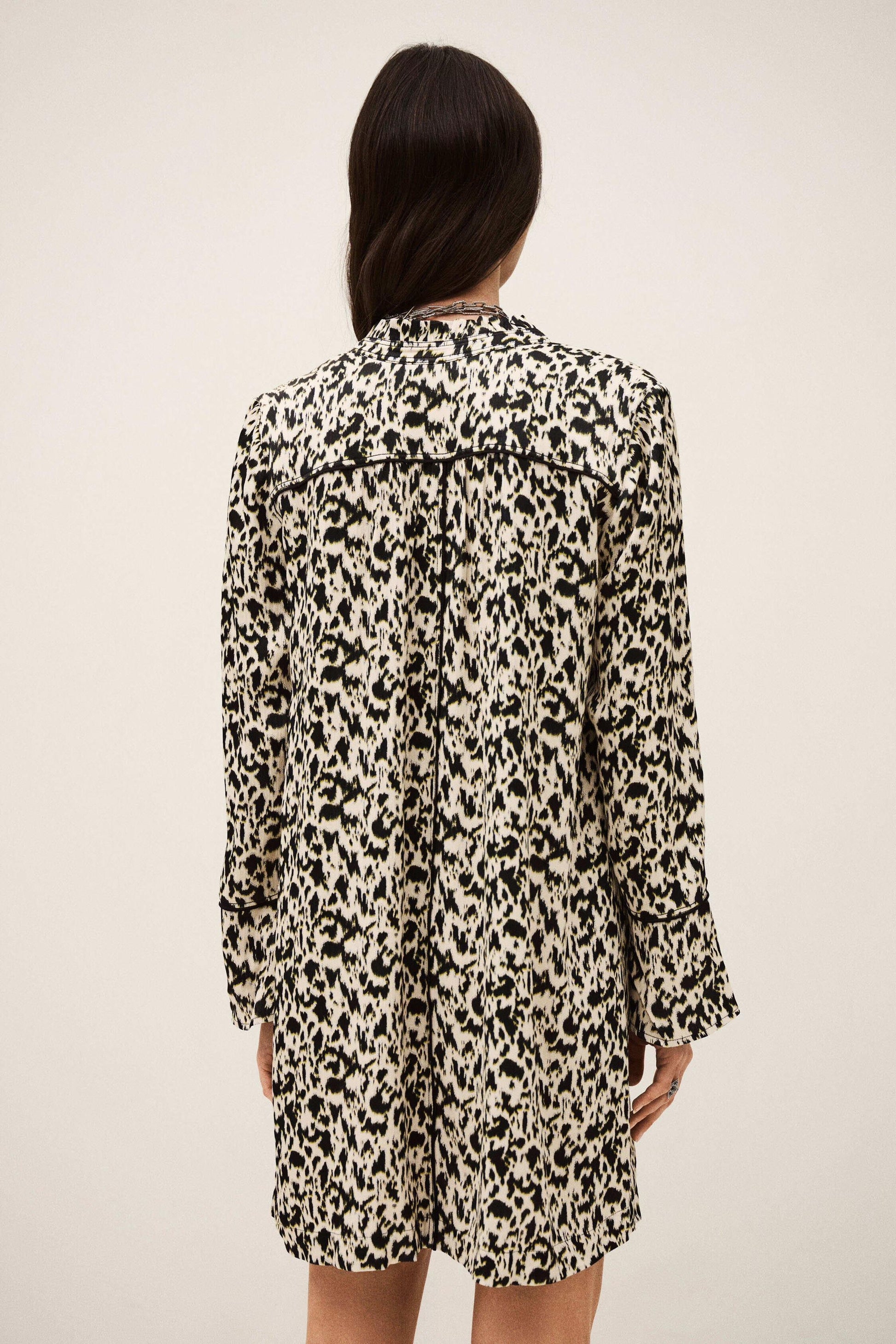 ba&sh Patterned Mini Dress Perla Off-White