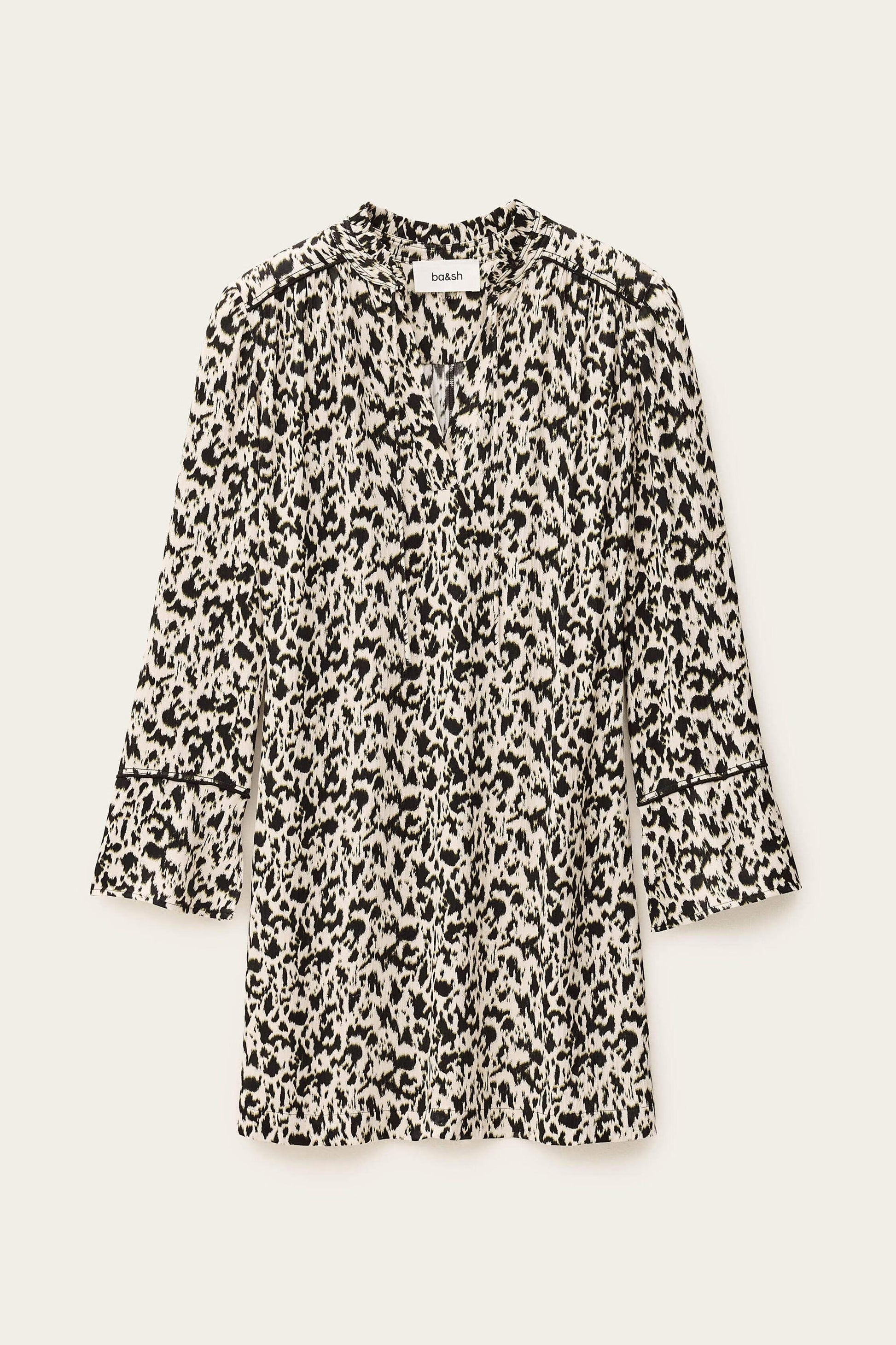 ba&sh Patterned Mini Dress Perla Off-White