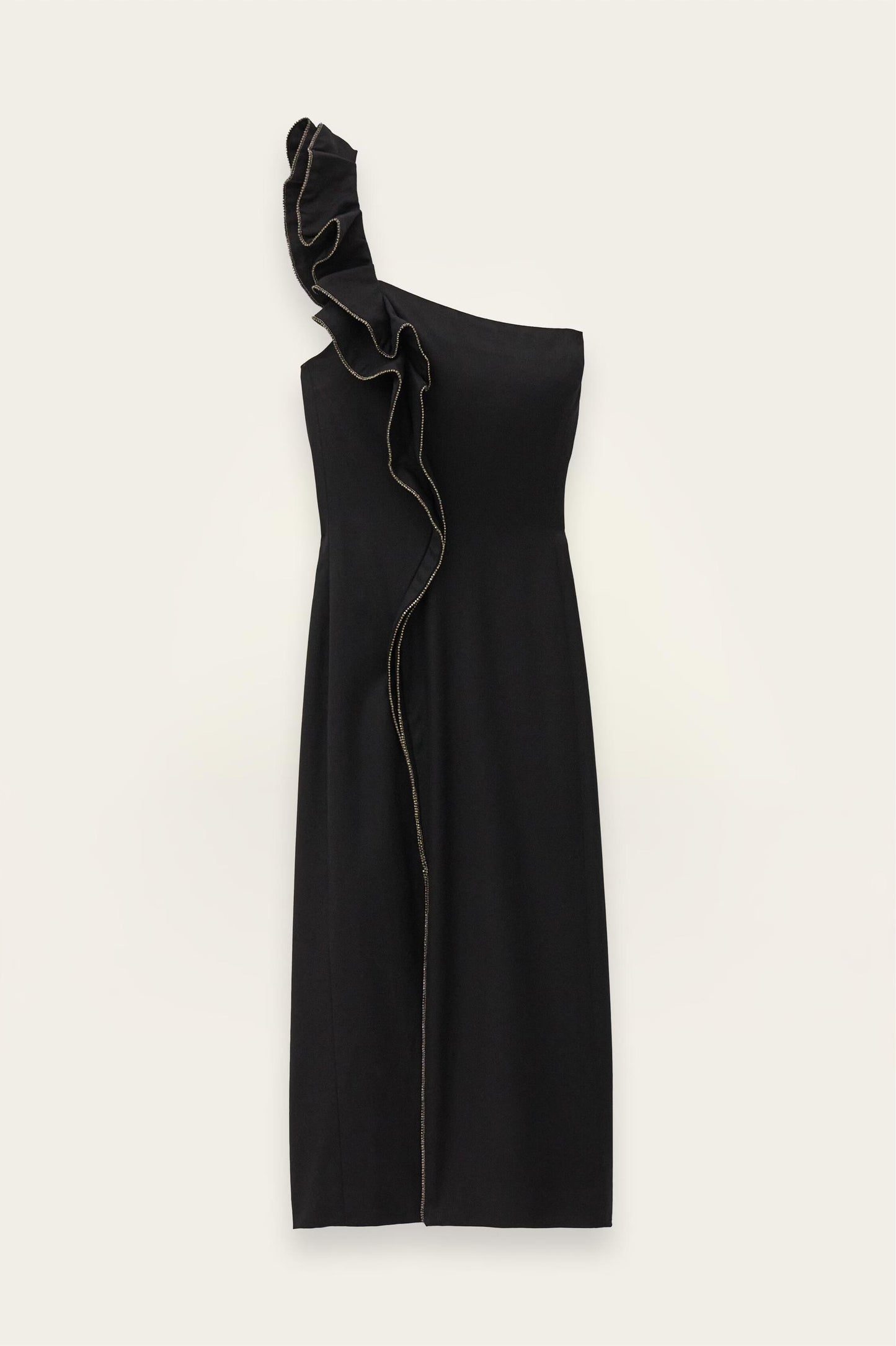 ba&sh One-Shoulder Ruffle Dress Silla Black