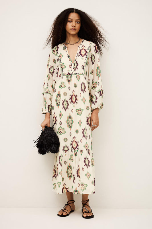 ba&sh Midi Dress Oelia Off-White