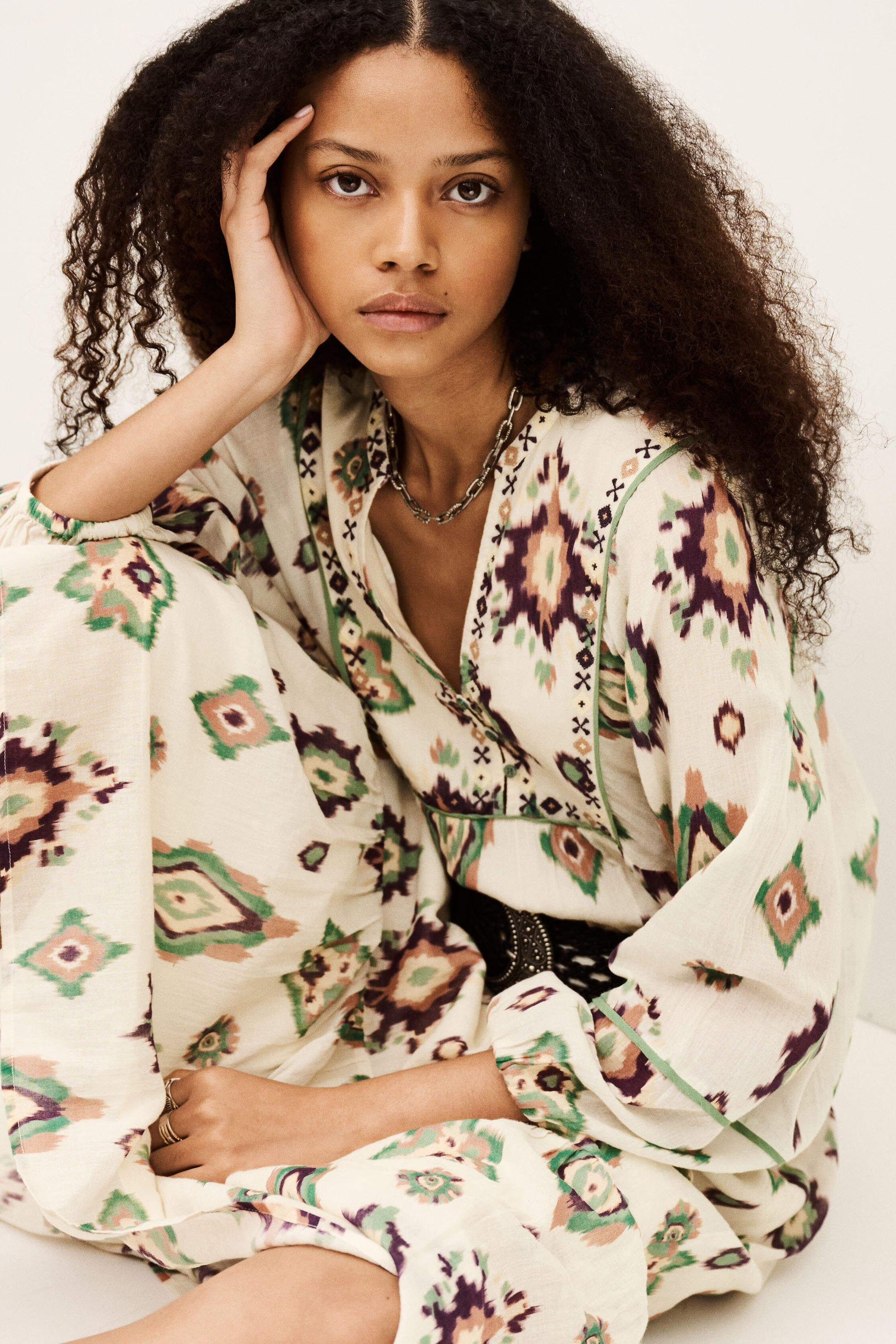 ba&sh Midi Dress Oelia Off-White