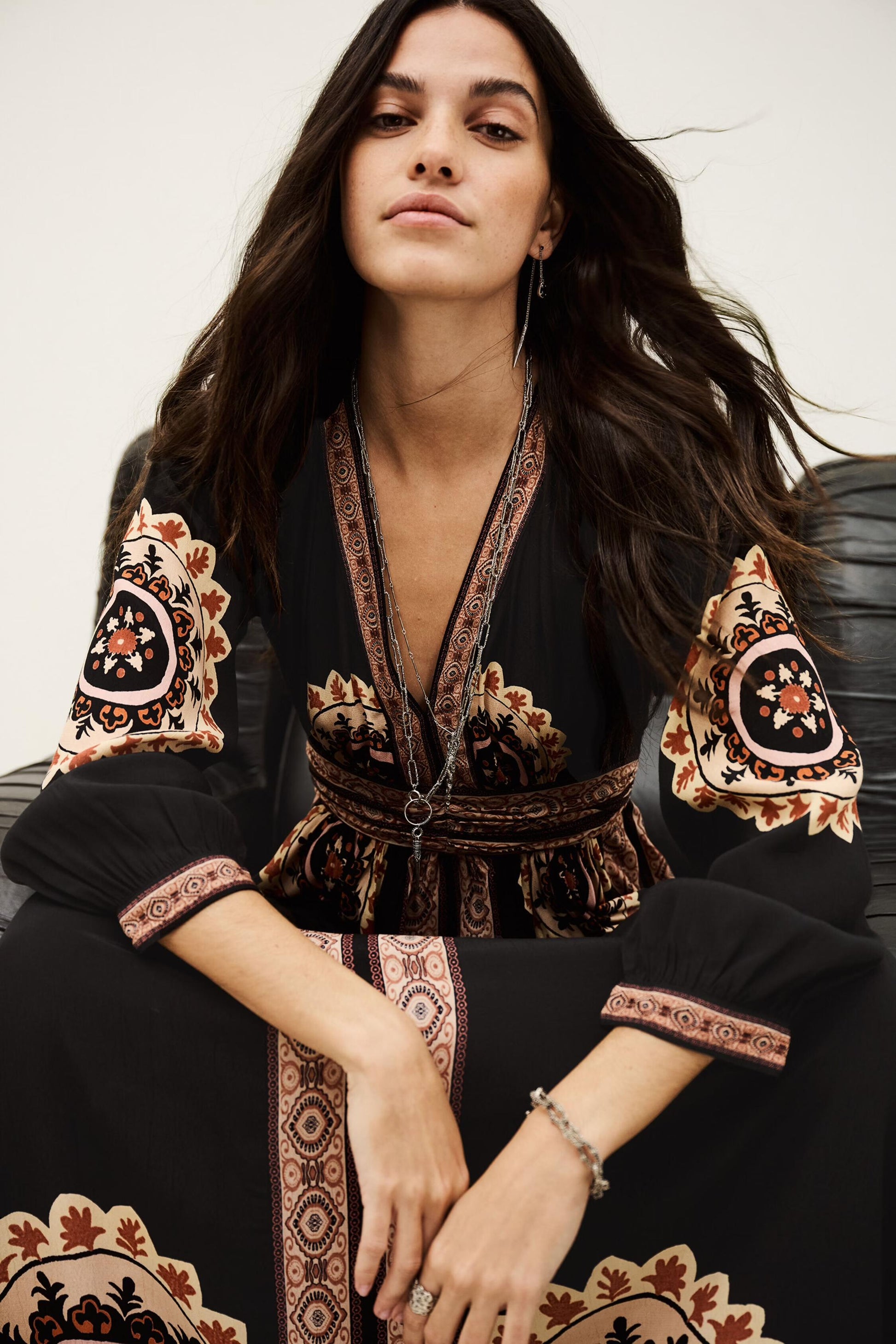 ba&sh Patterned Maxi Dress Vera Gray