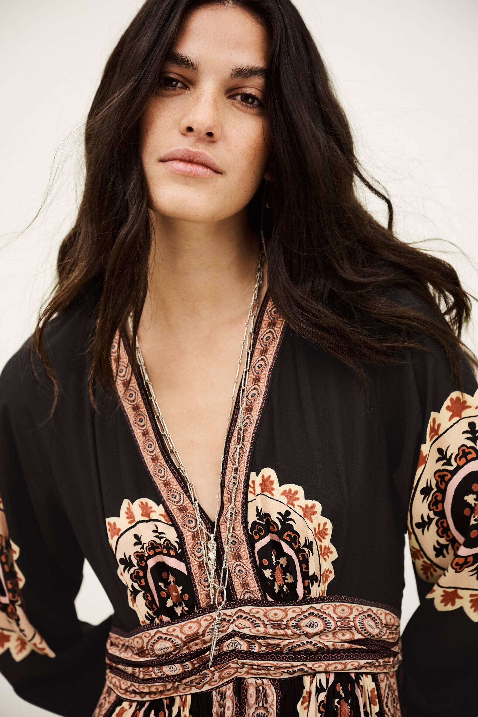 ba&sh Patterned Maxi Dress Vera Gray