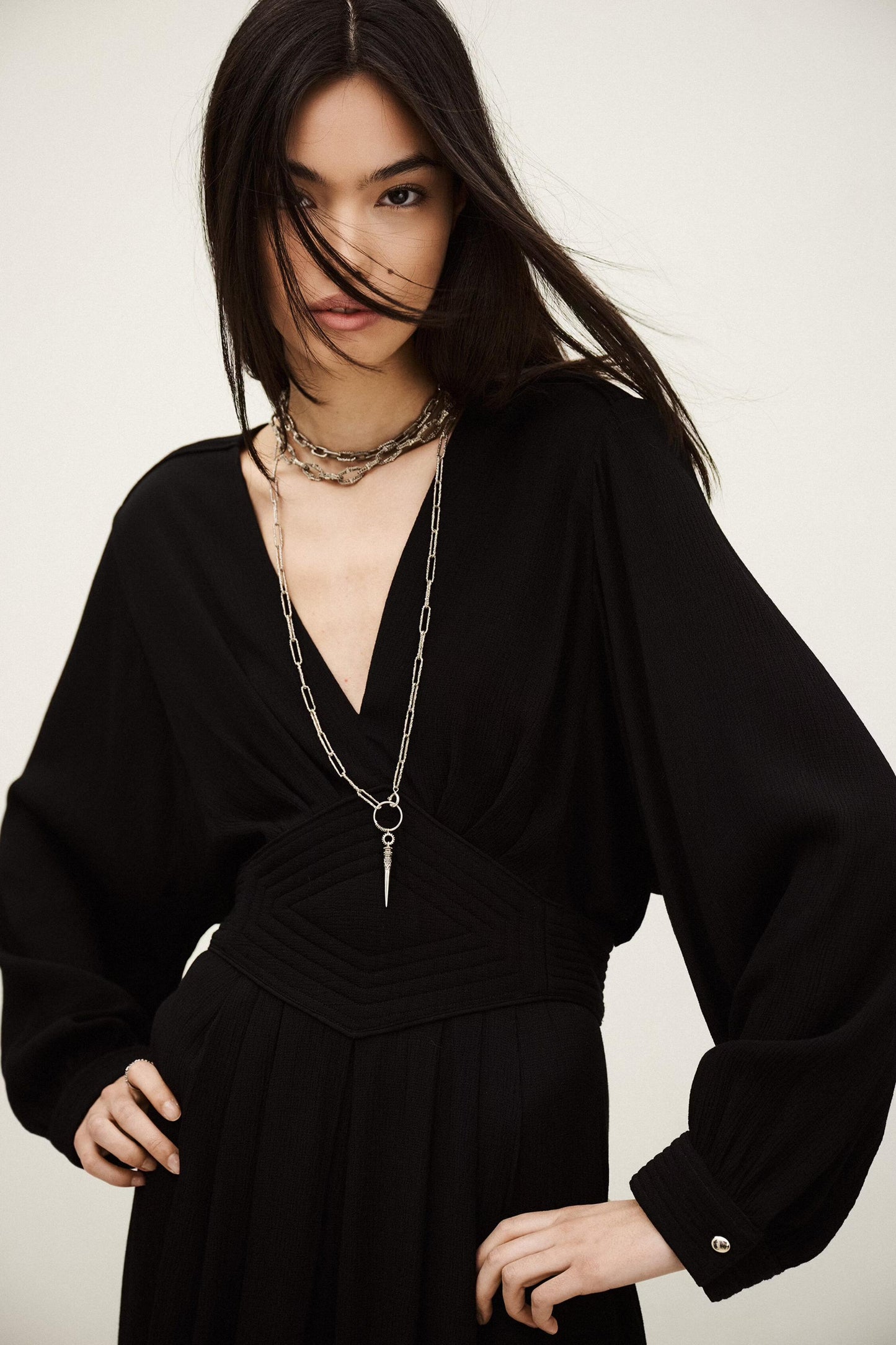 ba&sh Elegant Midi Dress Ambra Black