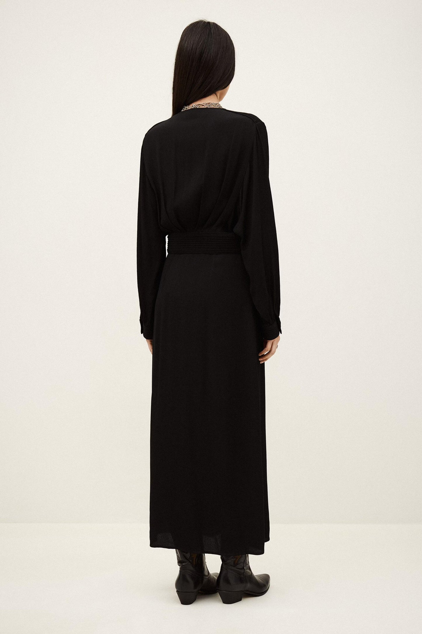 ba&sh Elegant Midi Dress Ambra Black