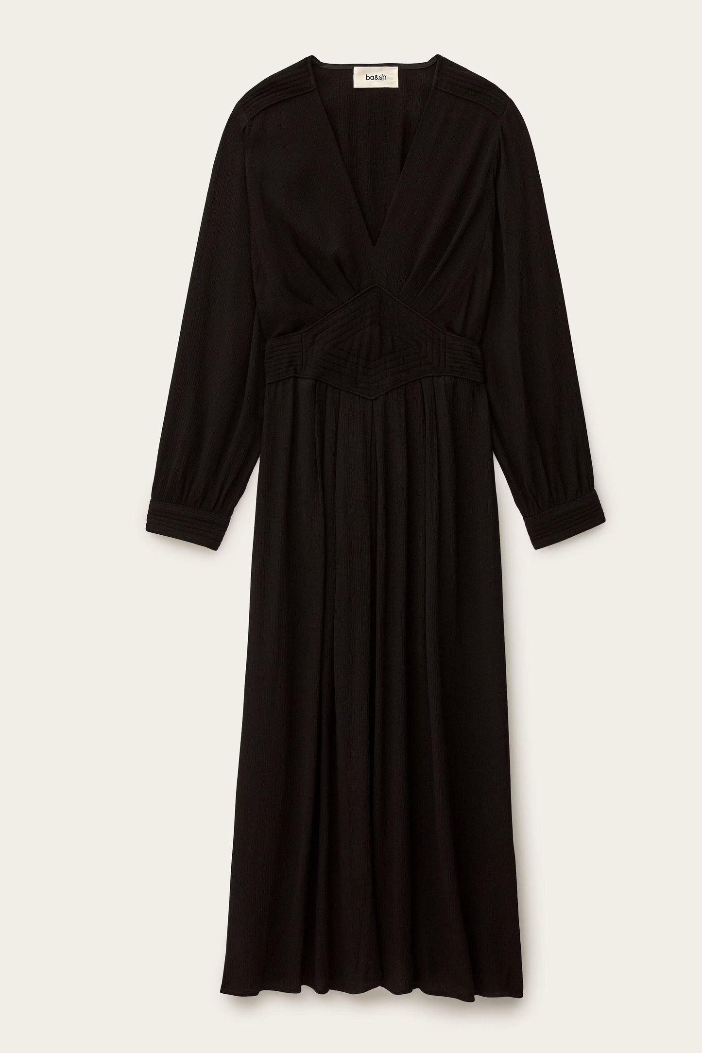 ba&sh Elegant Midi Dress Ambra Black