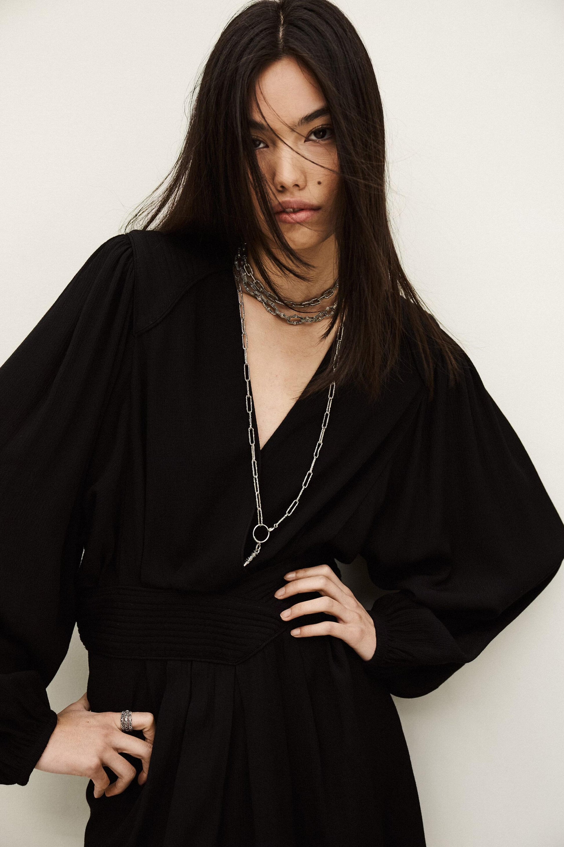 ba&sh Mini Wrap Dress Alana Black