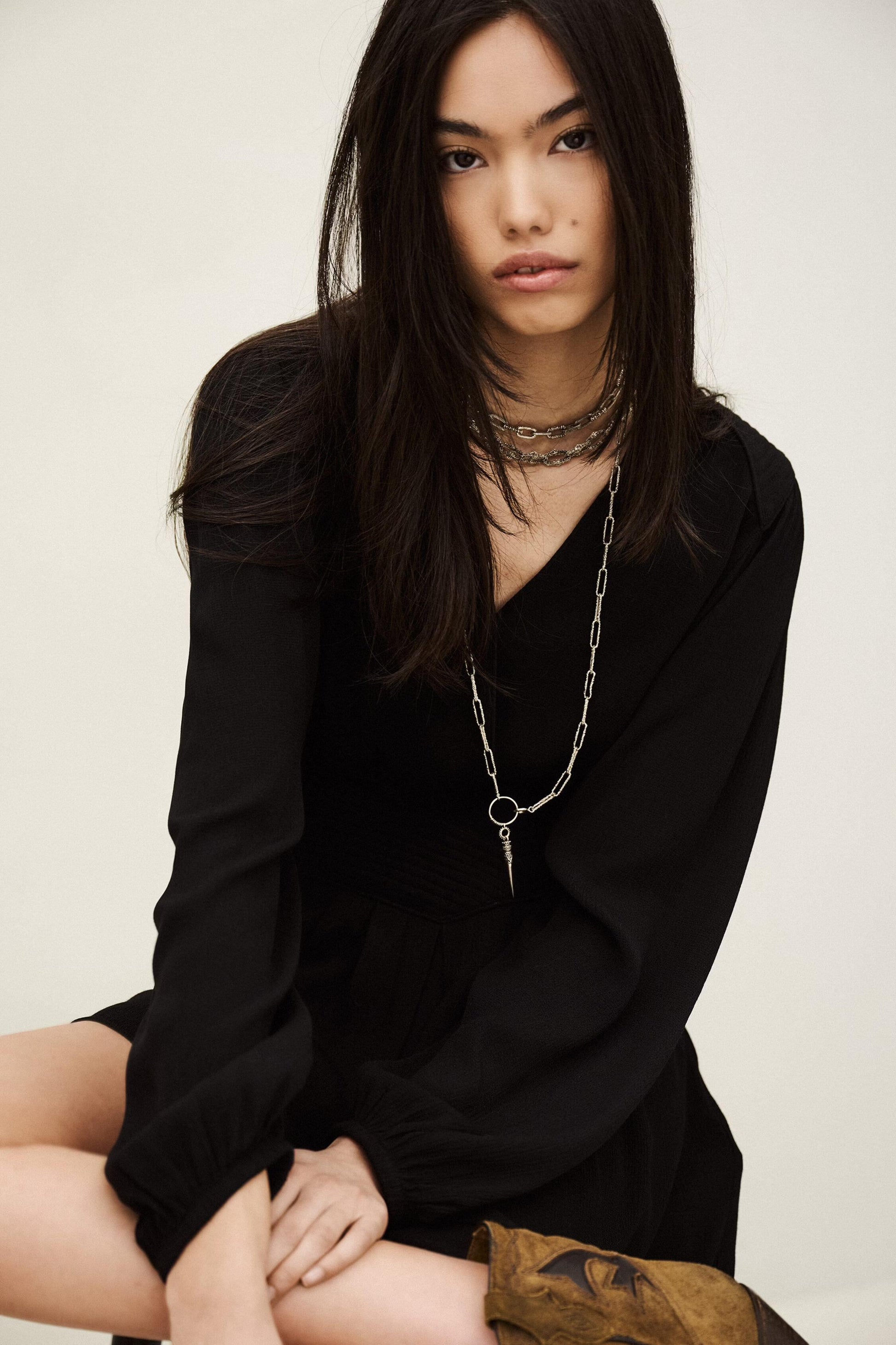 ba&sh Mini Wrap Dress Alana Black