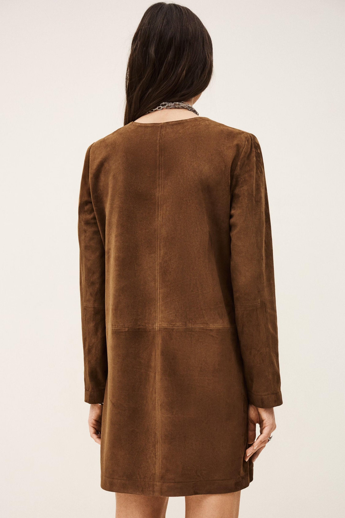 ba&sh Suede Mini Dress Seda Brown