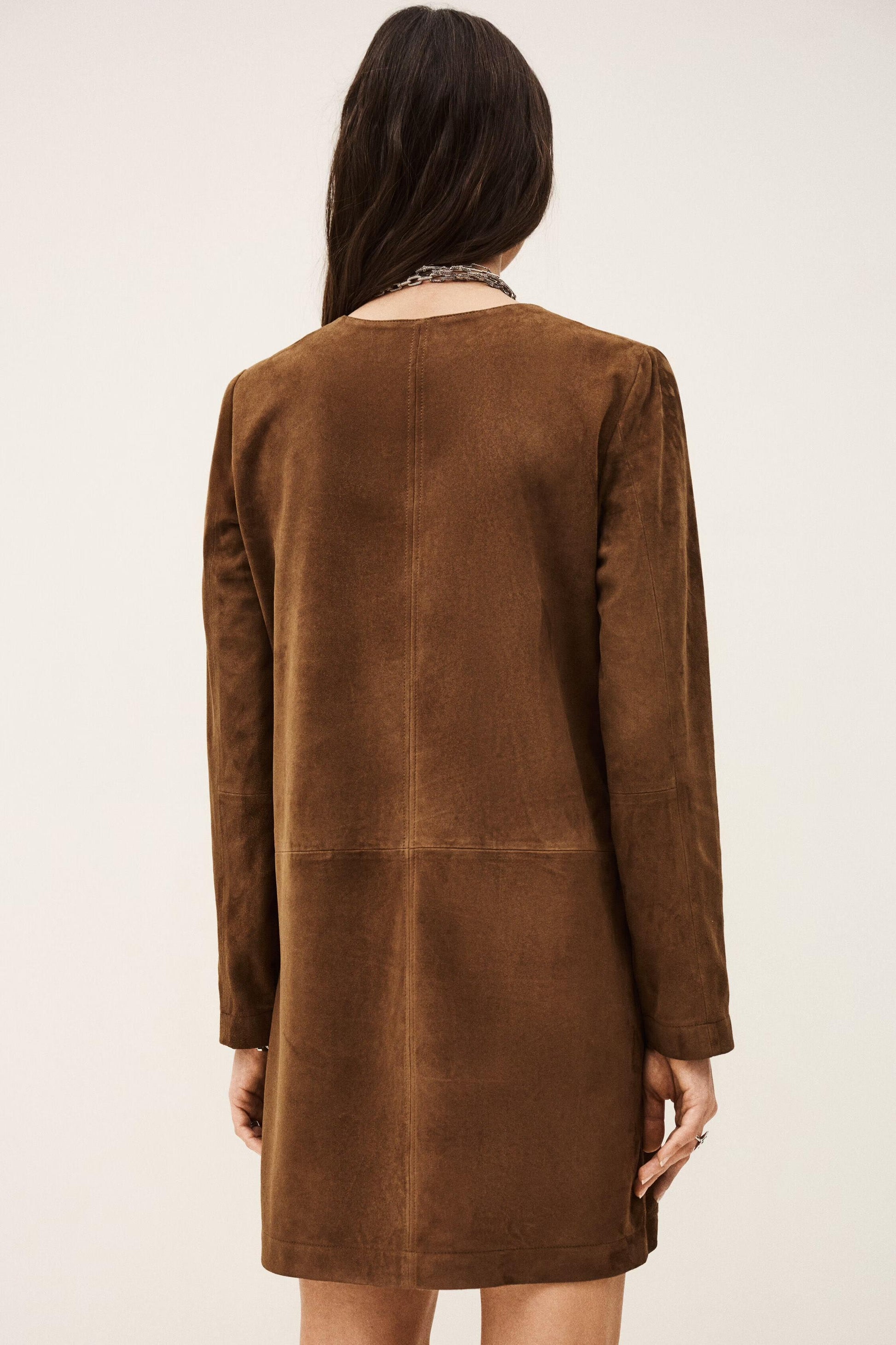 ba&sh Suede Mini Dress Seda Brown
