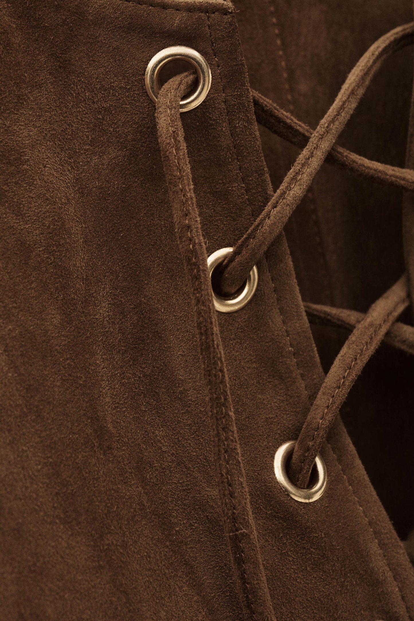 ba&sh Suede Mini Dress Seda Brown