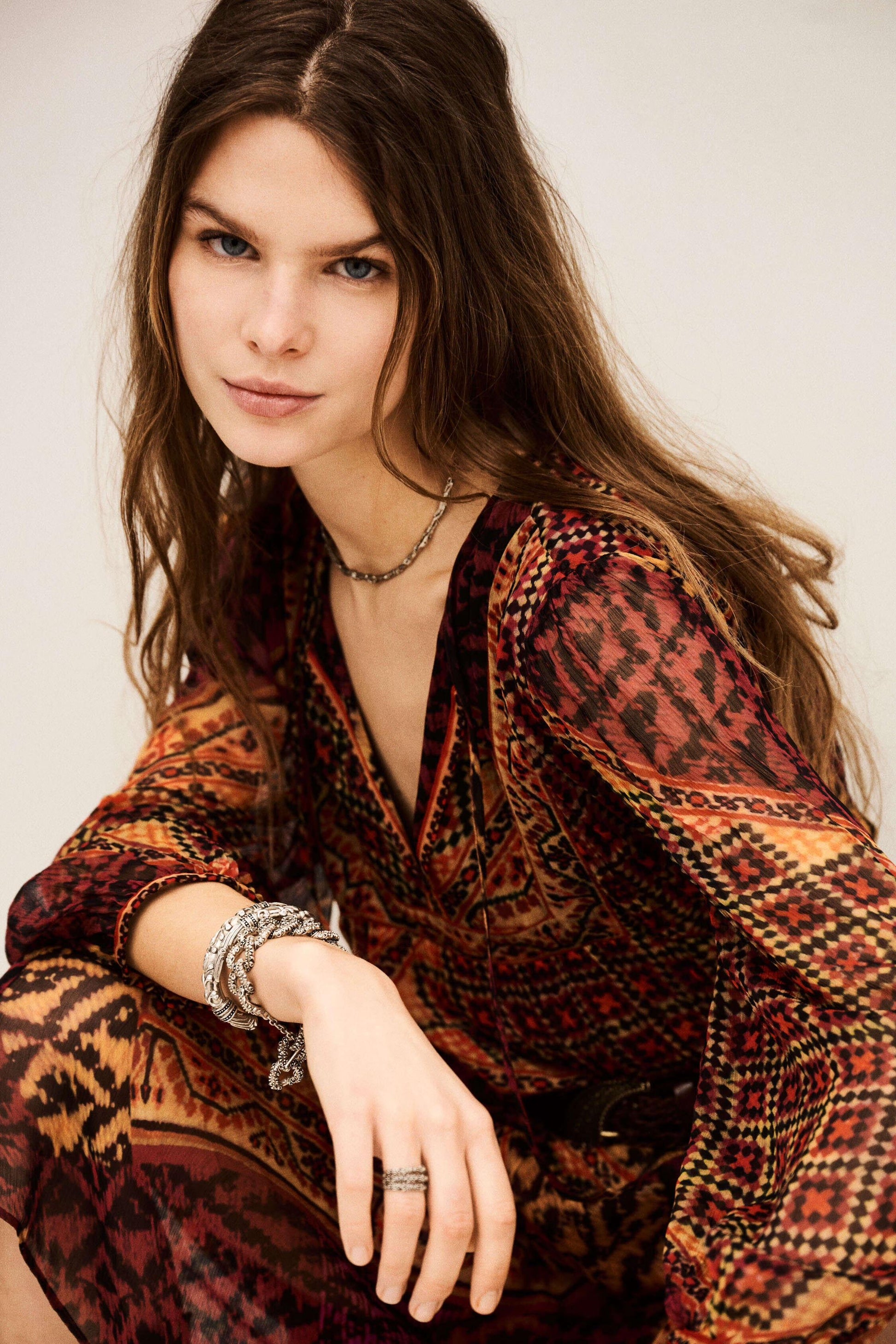 ba&sh Loose-Fit Midi Dress Oria Red