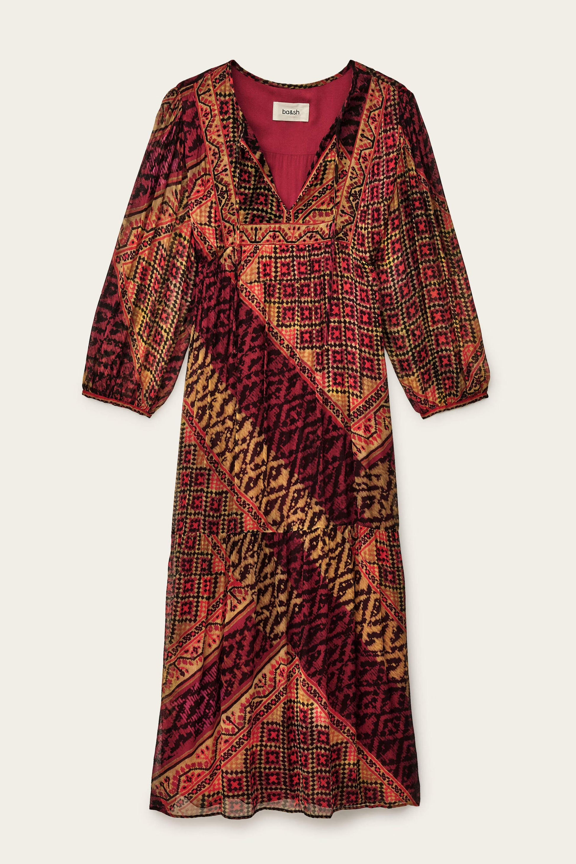 ba&sh Loose-Fit Midi Dress Oria Red