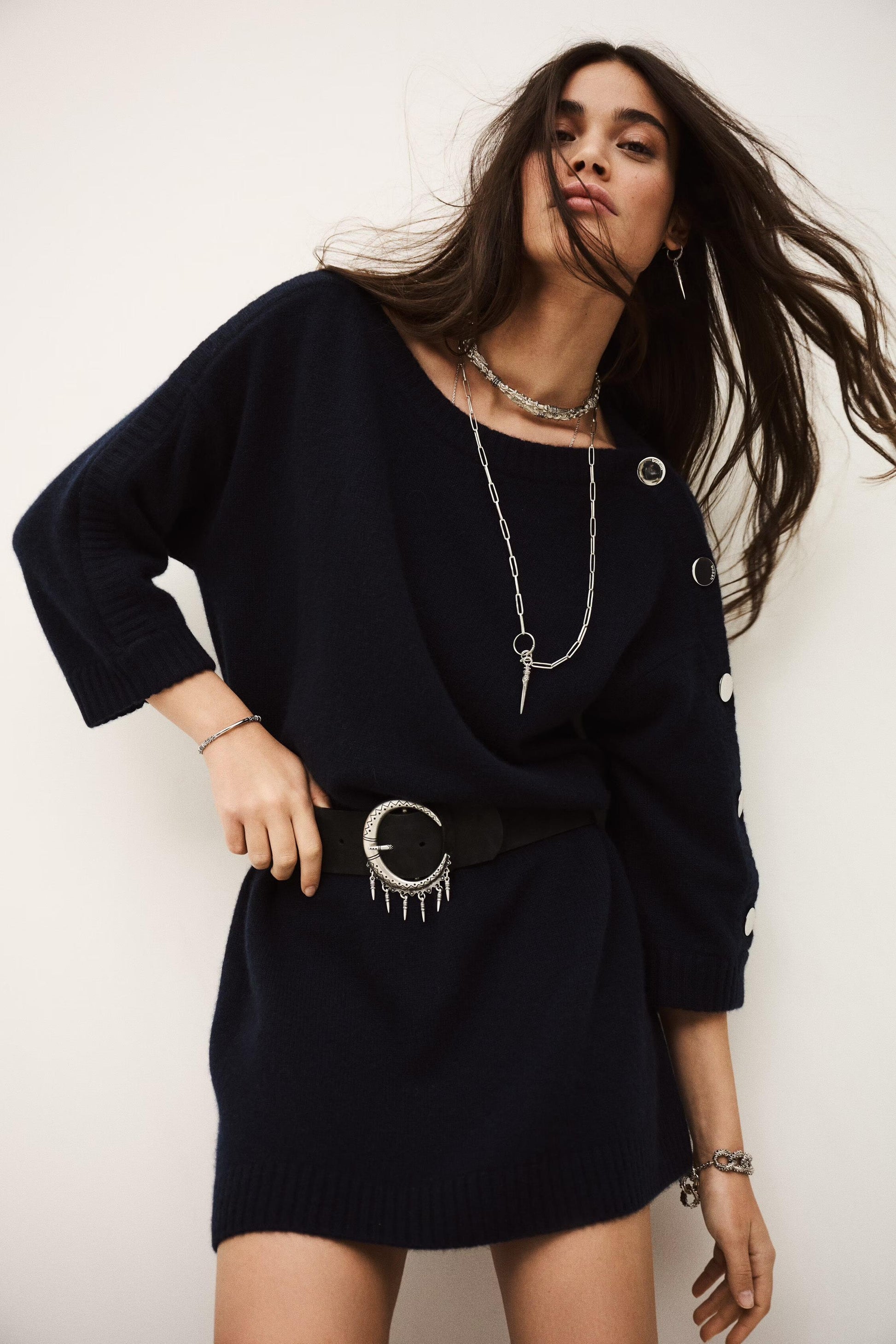 ba&sh Cashmere Sweater Dress Coleen Blue
