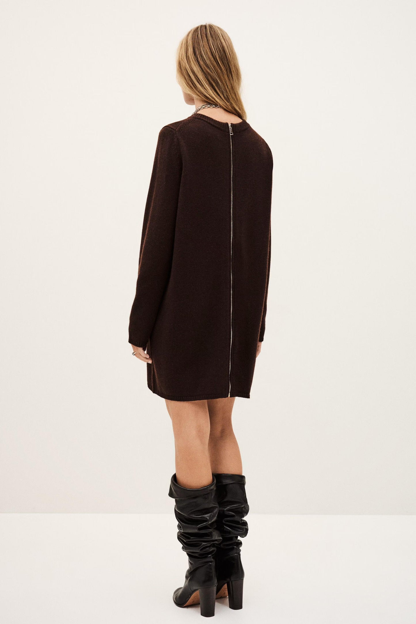 ba&sh Knit Pullover Dress Ates Brown