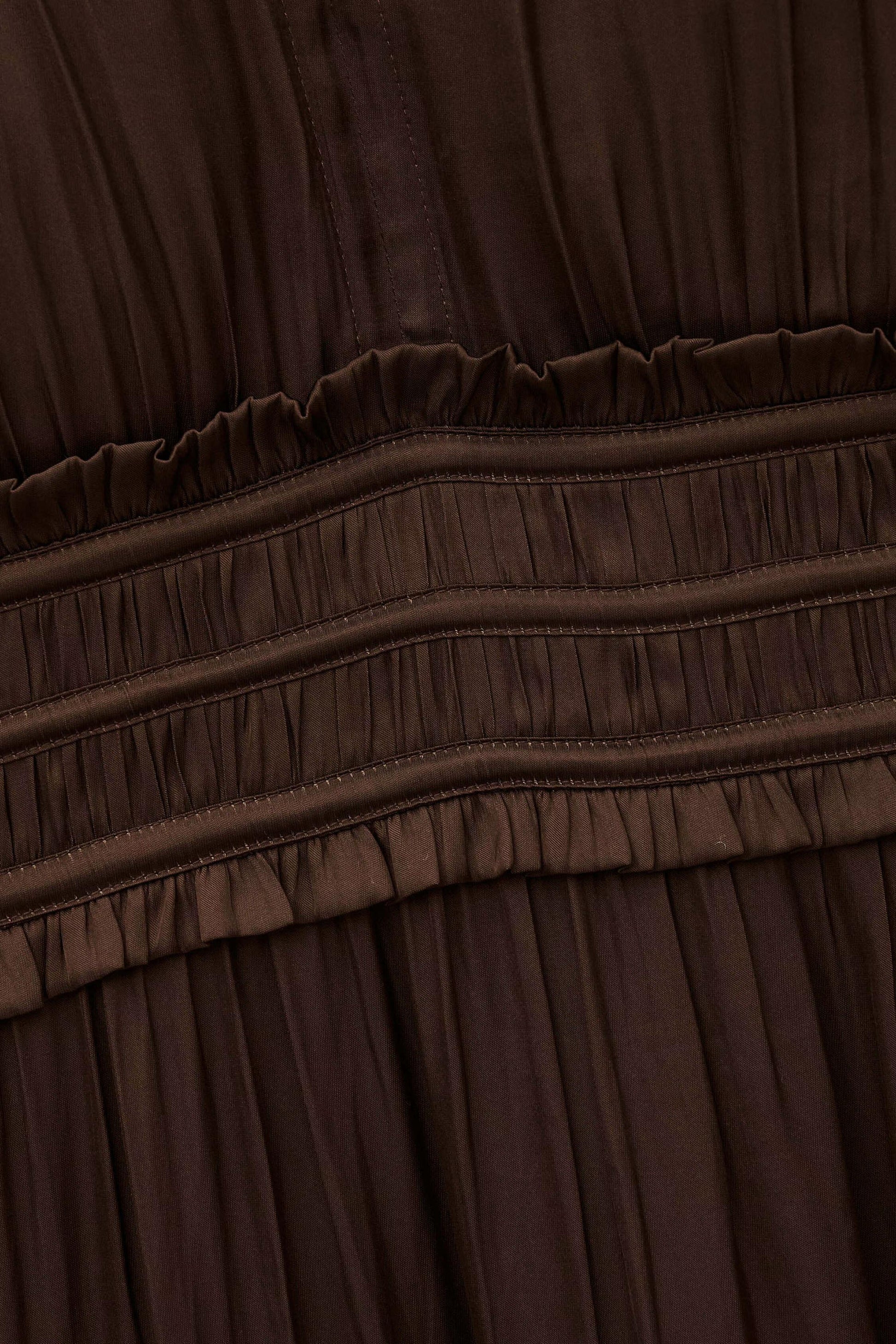 ba&sh Short Gathered Dress Cleli Brown