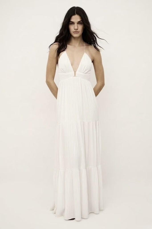 ba&sh Long Dress Wasta White