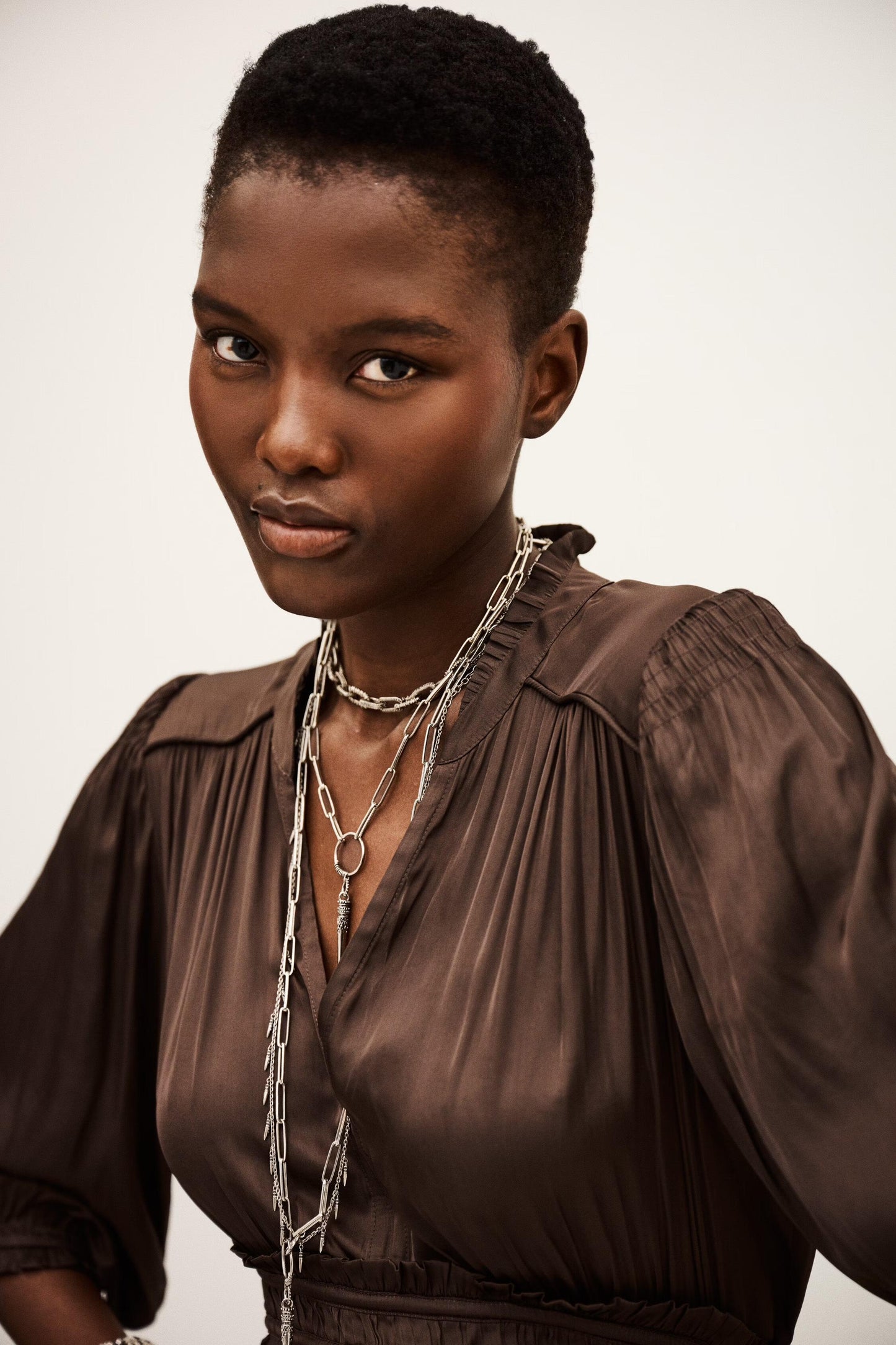 ba&sh Short Dress Cyriala Brown