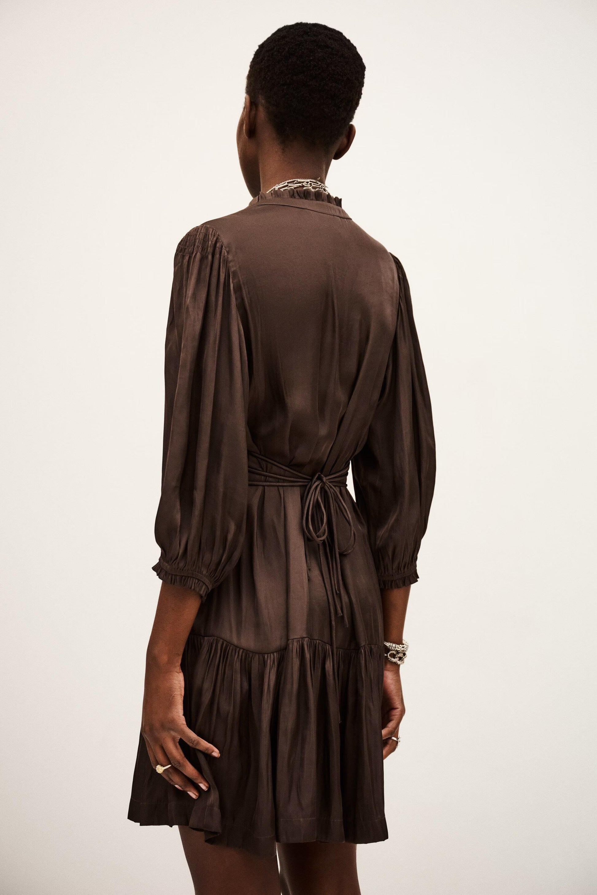ba&sh Short Dress Cyriala Brown