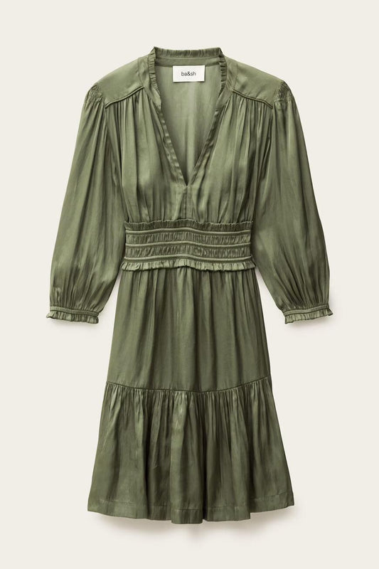 ba&sh Short Dress Cyriala Green