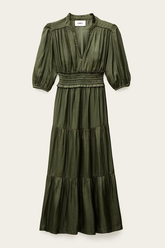 ba&sh Short Gathered Dress Cleli Green