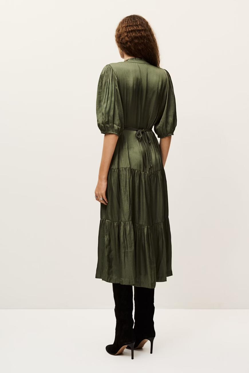 ba&sh Short Gathered Dress Cleli Green