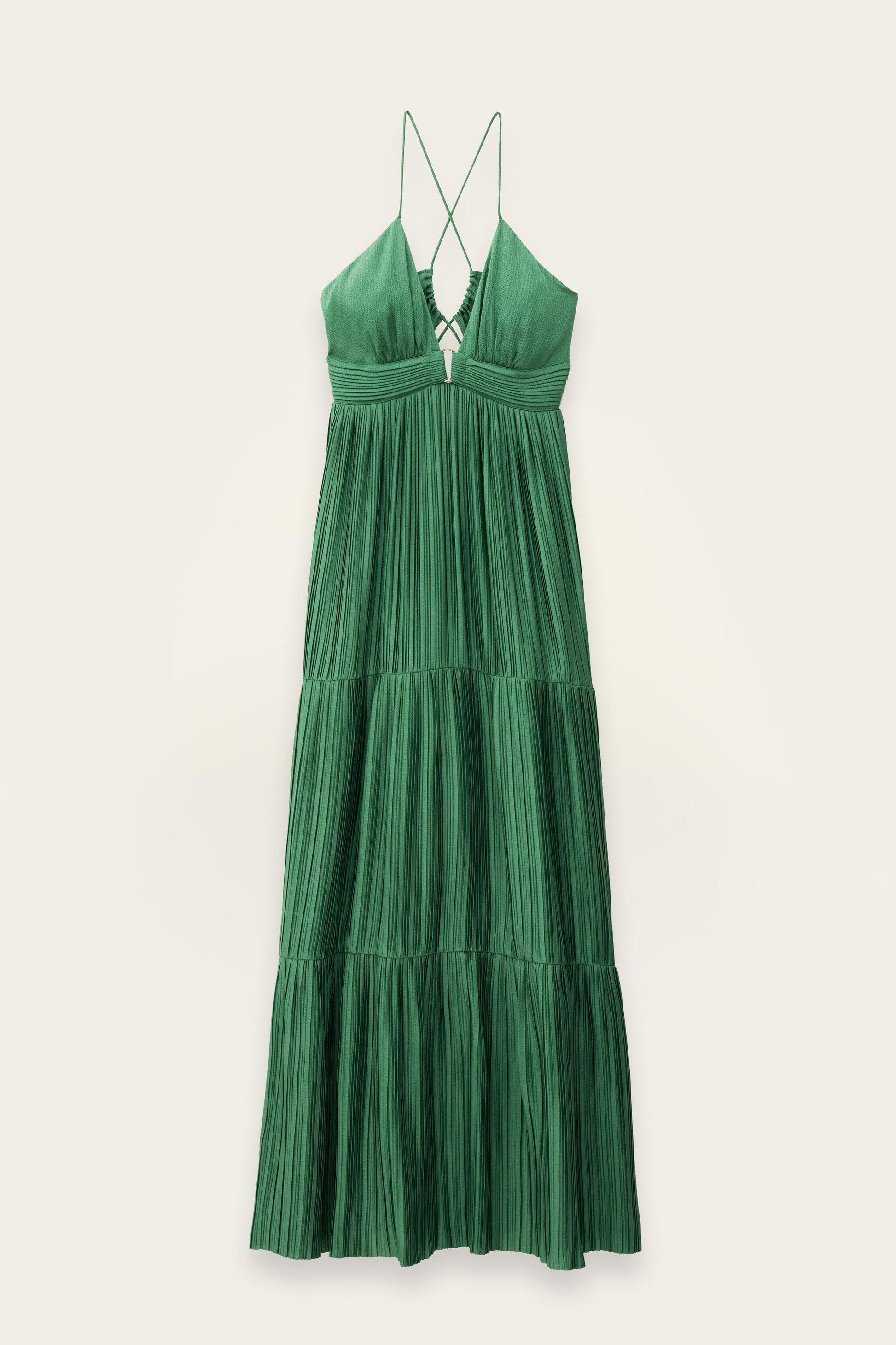 ba&sh Satin Maxi Dress Wasta Green