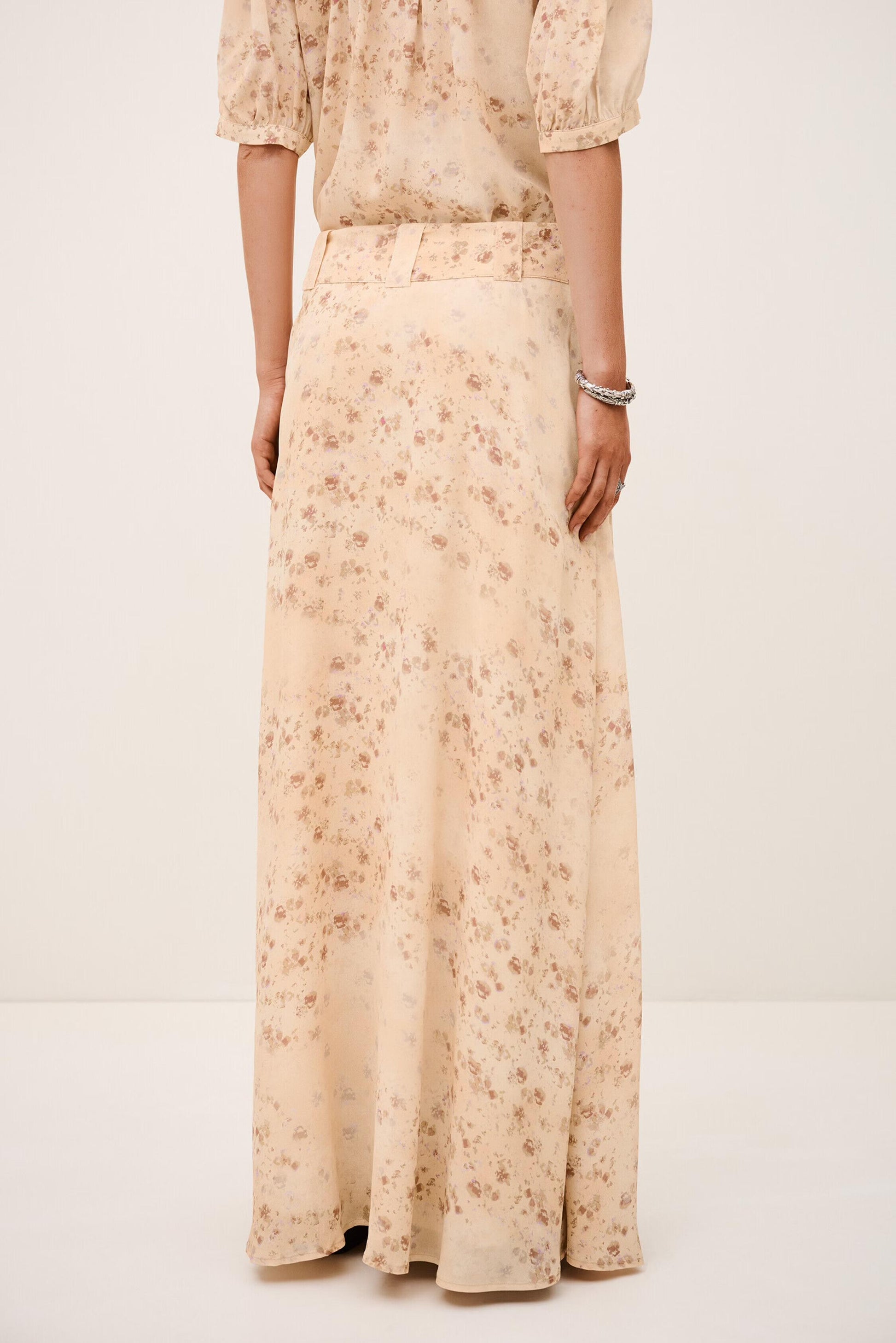 ba&sh Patterned Maxi Skirt Nattalina Off-White
