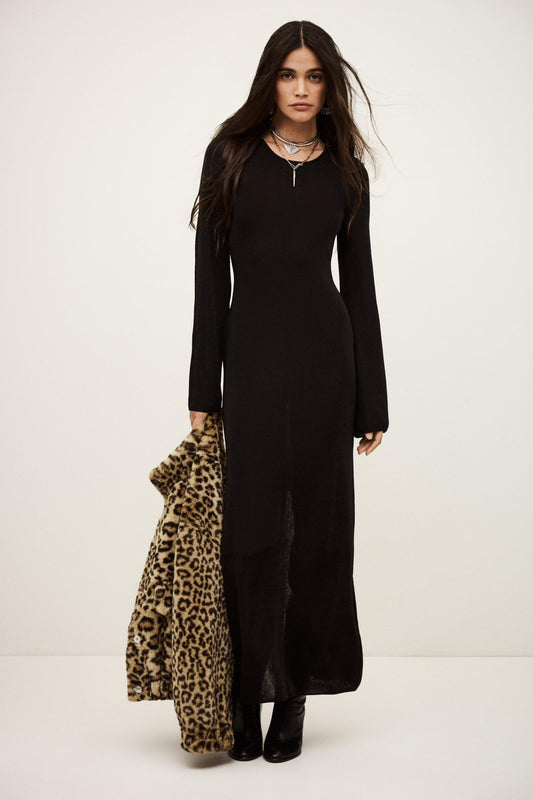 ba&sh Maxi Knit Dress Zimmie Black