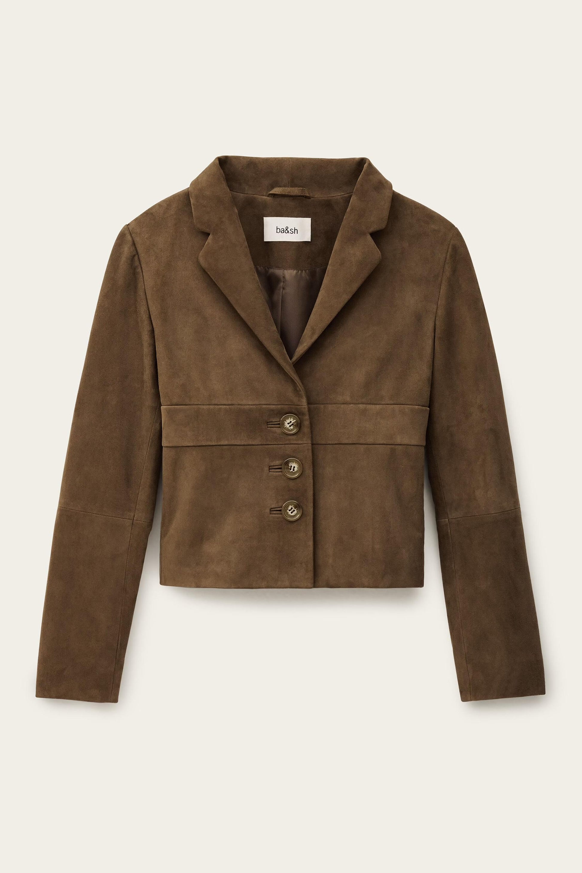 ba&sh Suede Leather Jacket Morfeo Green