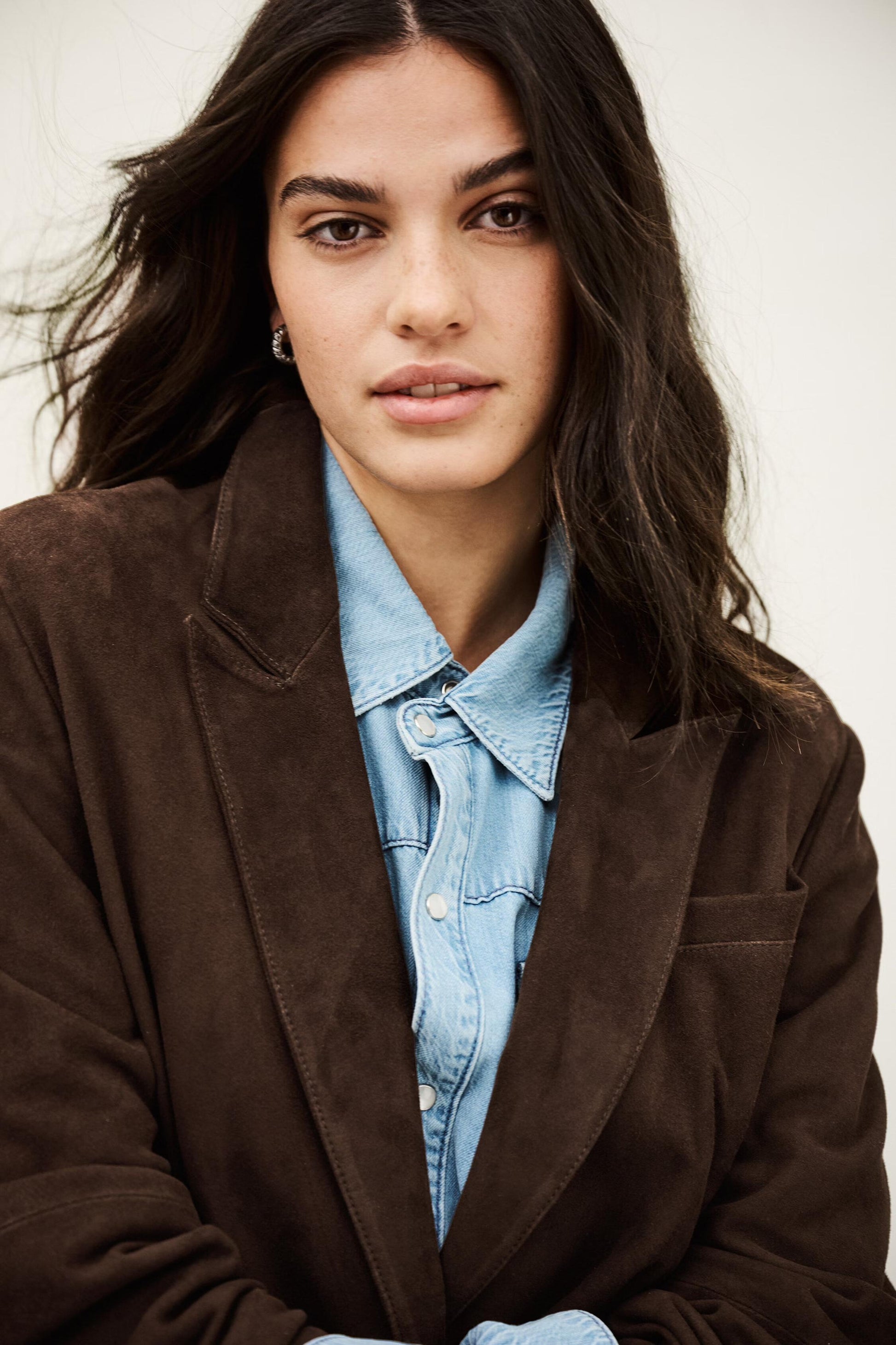 ba&sh Long Tailored Blazer Mosty Brown