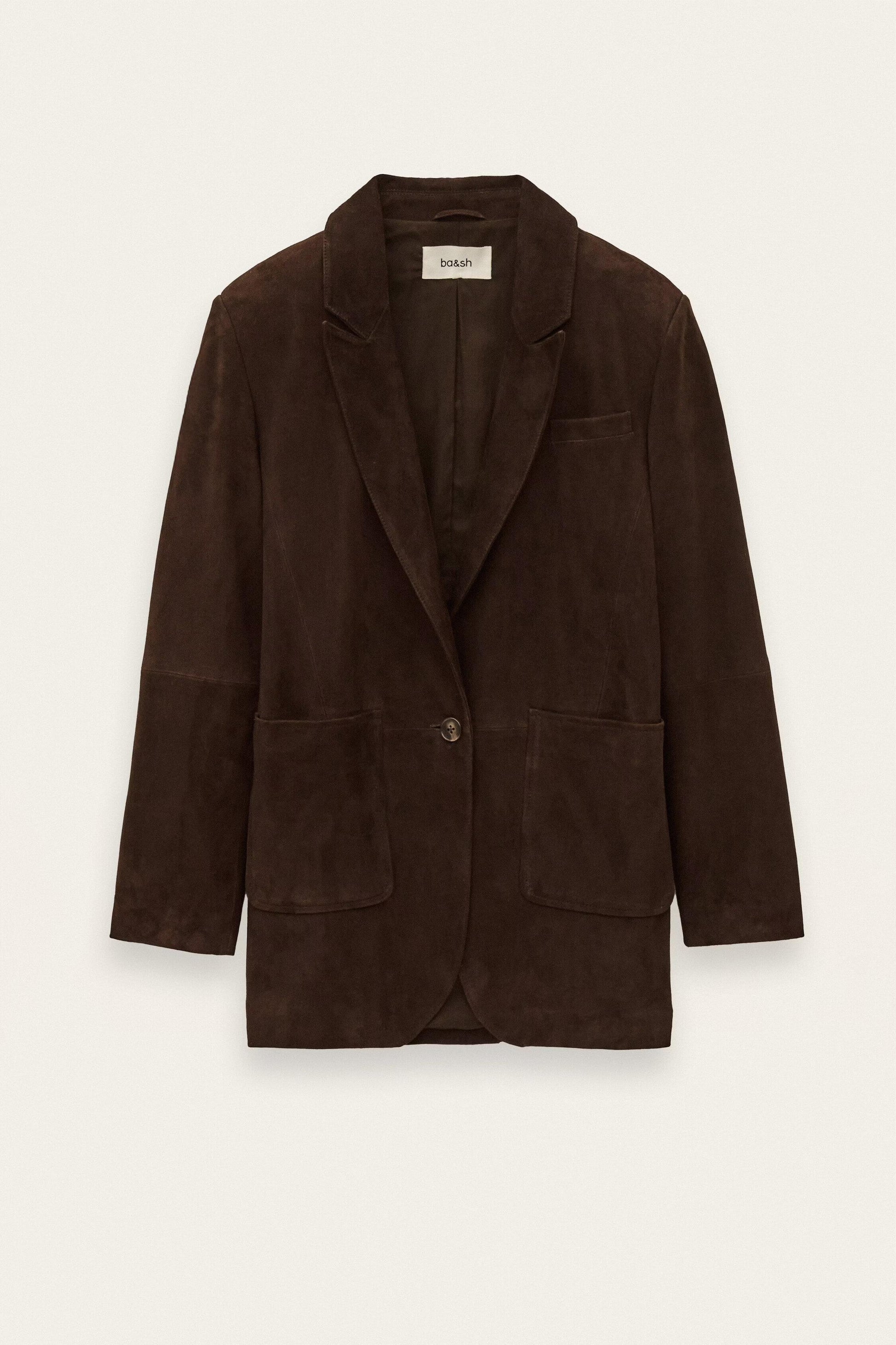 ba&sh Long Tailored Blazer Mosty Brown