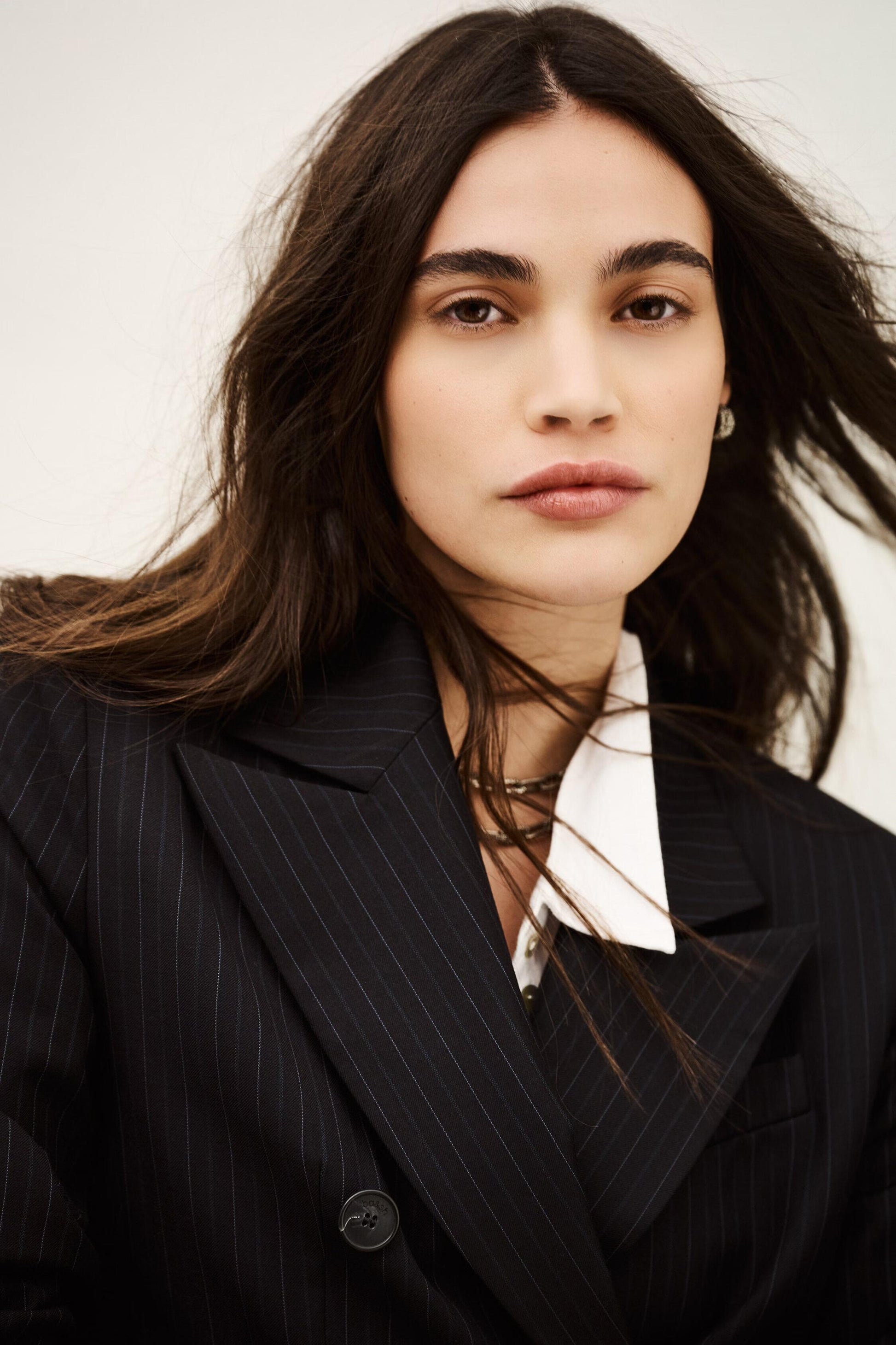 ba&sh Striped Tailored Jacket Coline Blue
