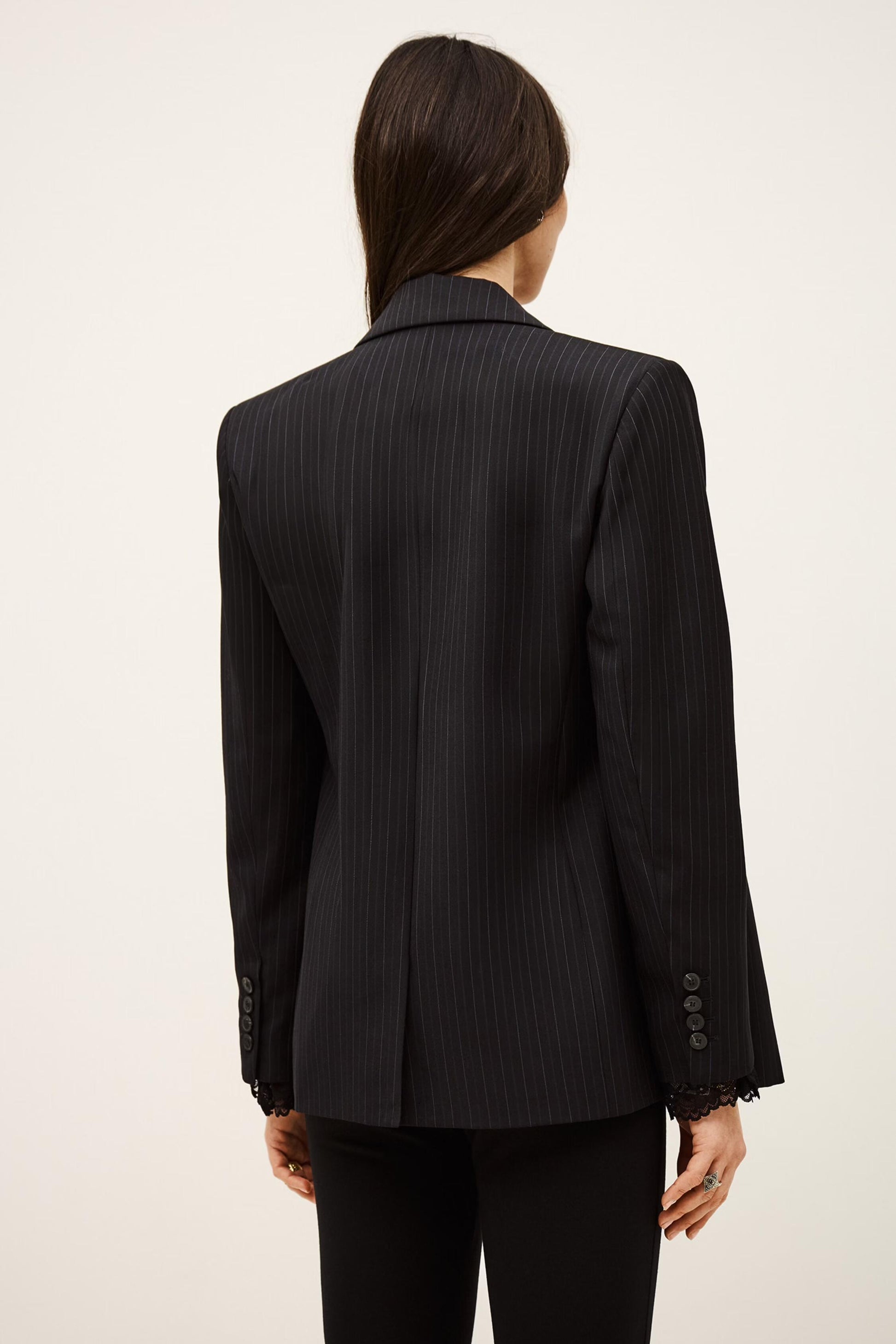 ba&sh Striped Tailored Jacket Coline Blue