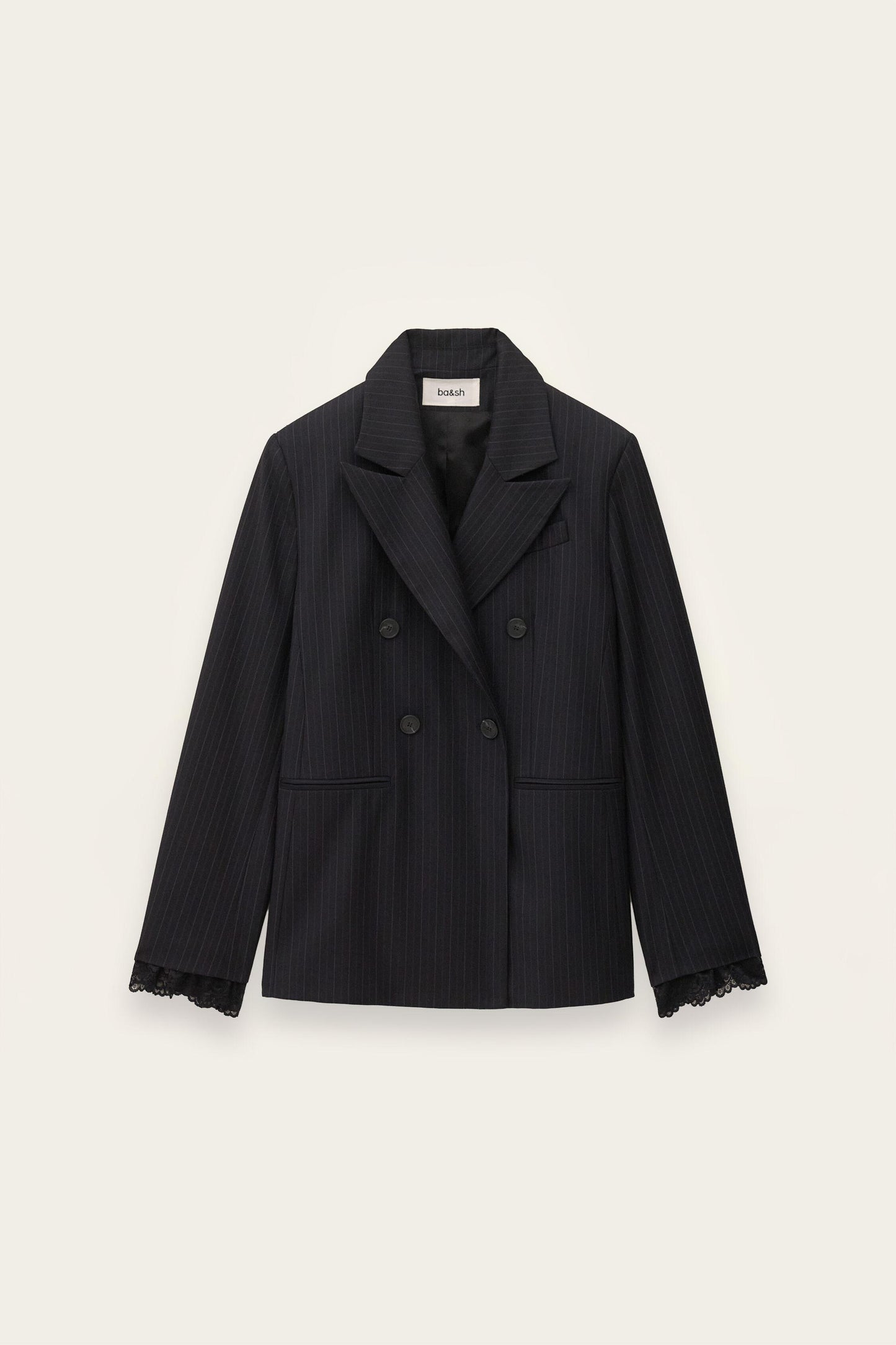 ba&sh Striped Tailored Jacket Coline Blue