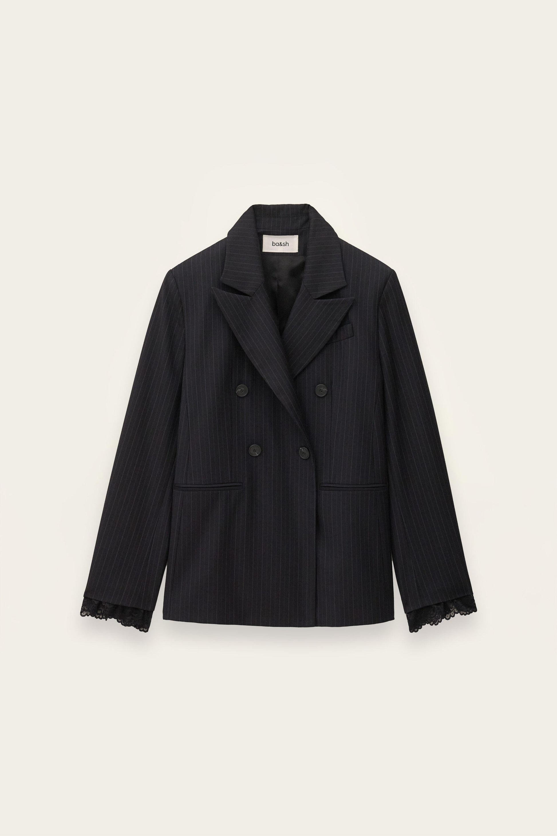 ba&sh Striped Tailored Jacket Coline Blue