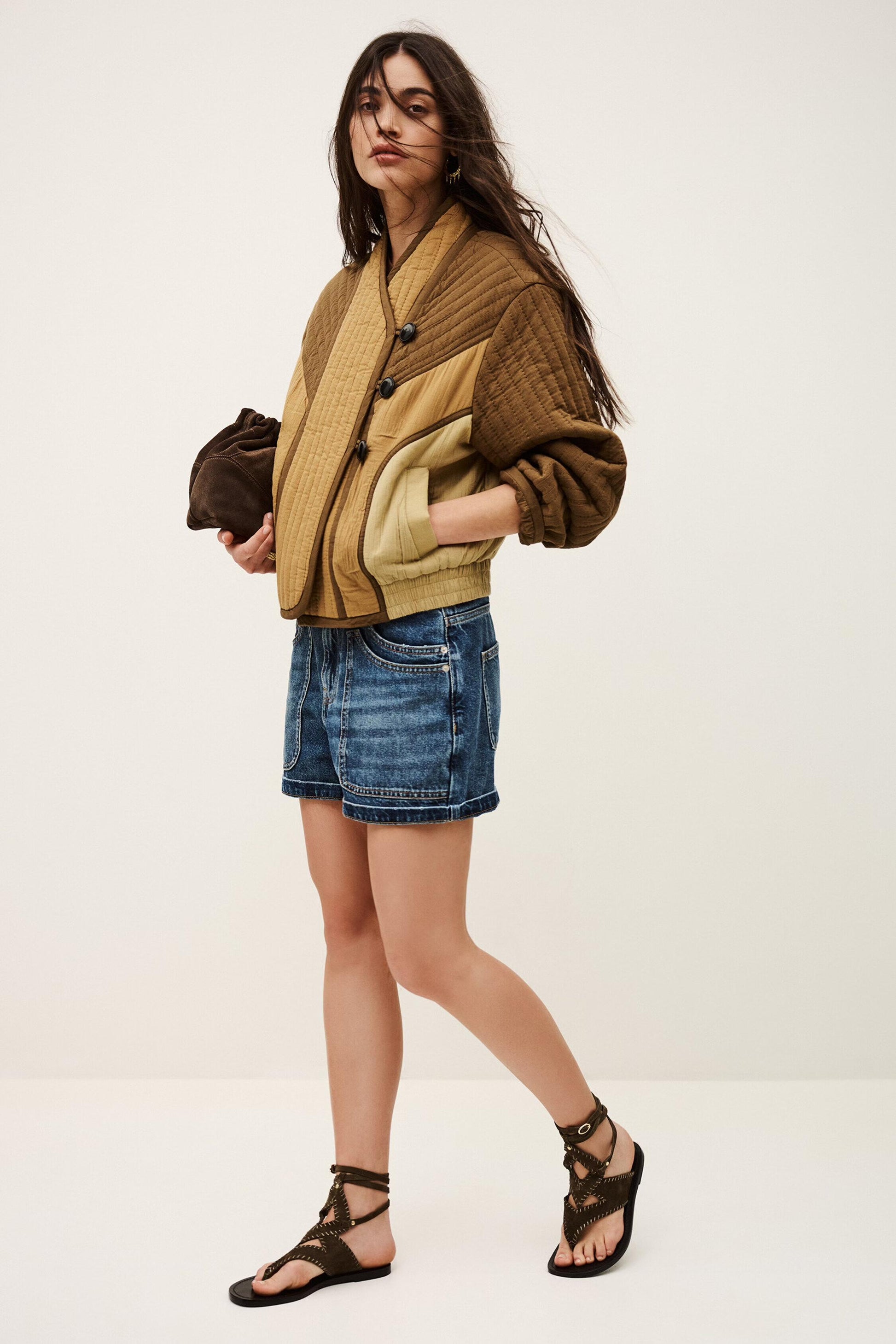 ba&sh Asymmetric Pocket Jacket Cisca Brown