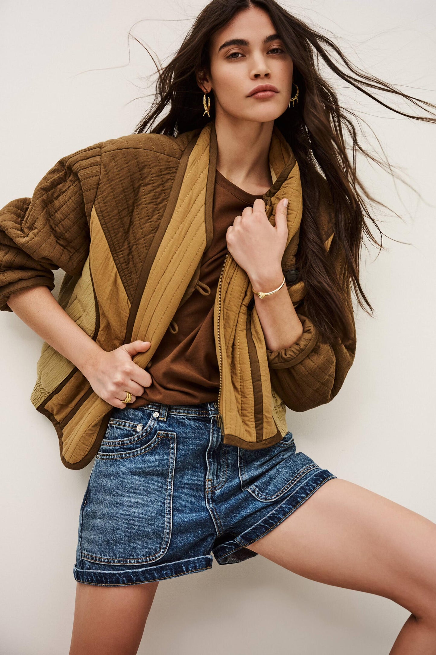 ba&sh Asymmetric Pocket Jacket Cisca Brown