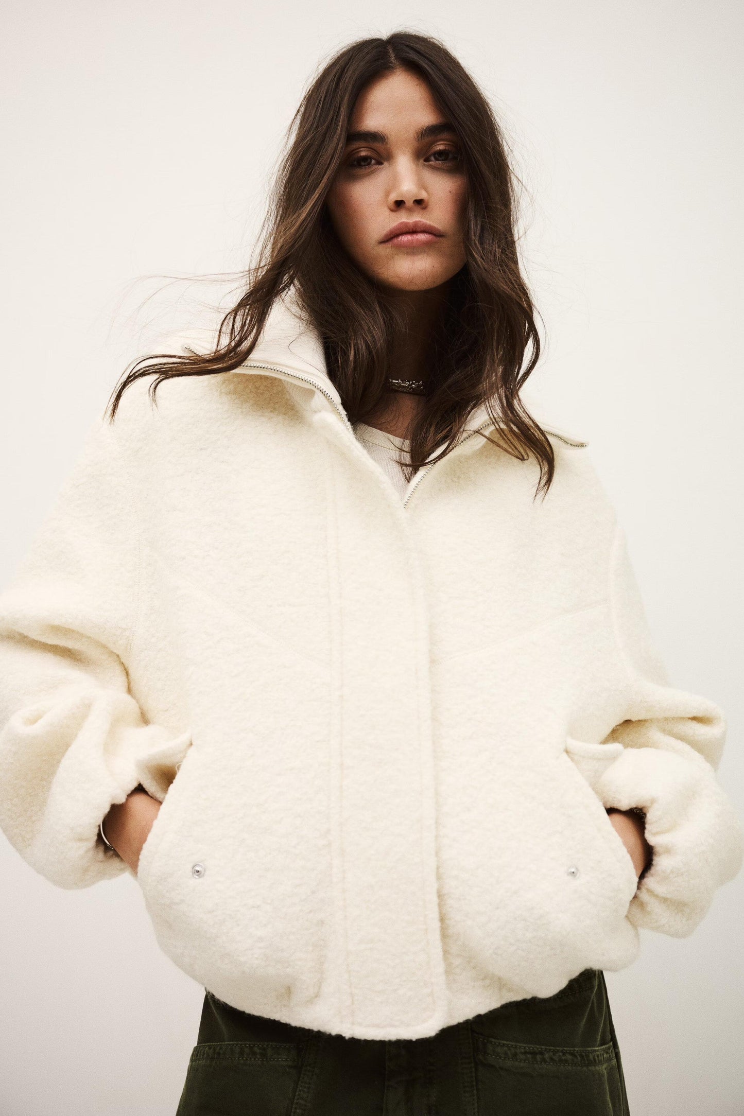 ba&sh Elegant Bomber Jacket Vito Off-White