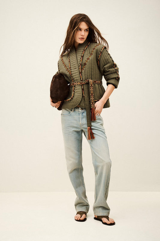 ba&sh Jacket Cocoon Green