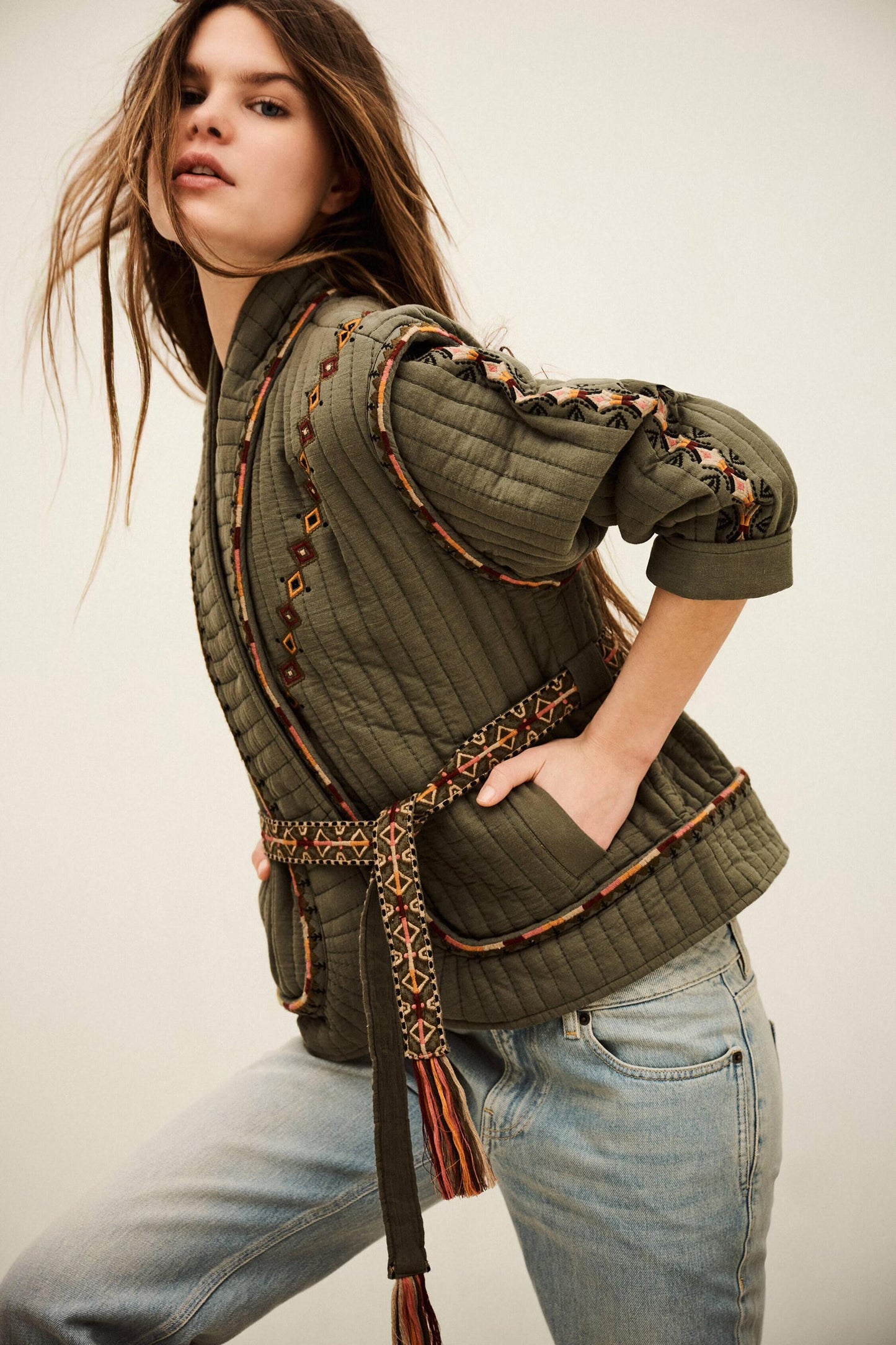 ba&sh Jacket Cocoon Green