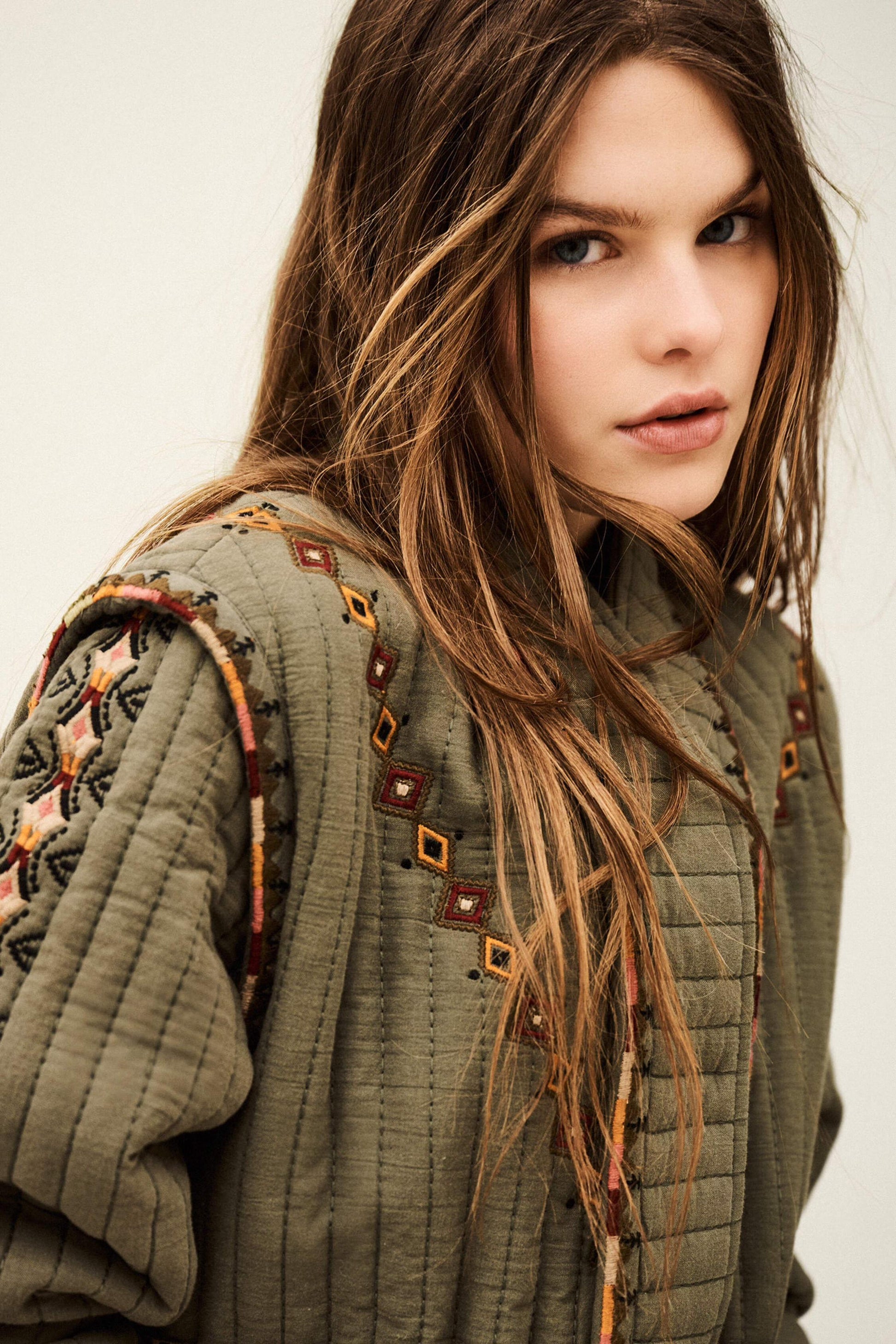 ba&sh Jacket Cocoon Green