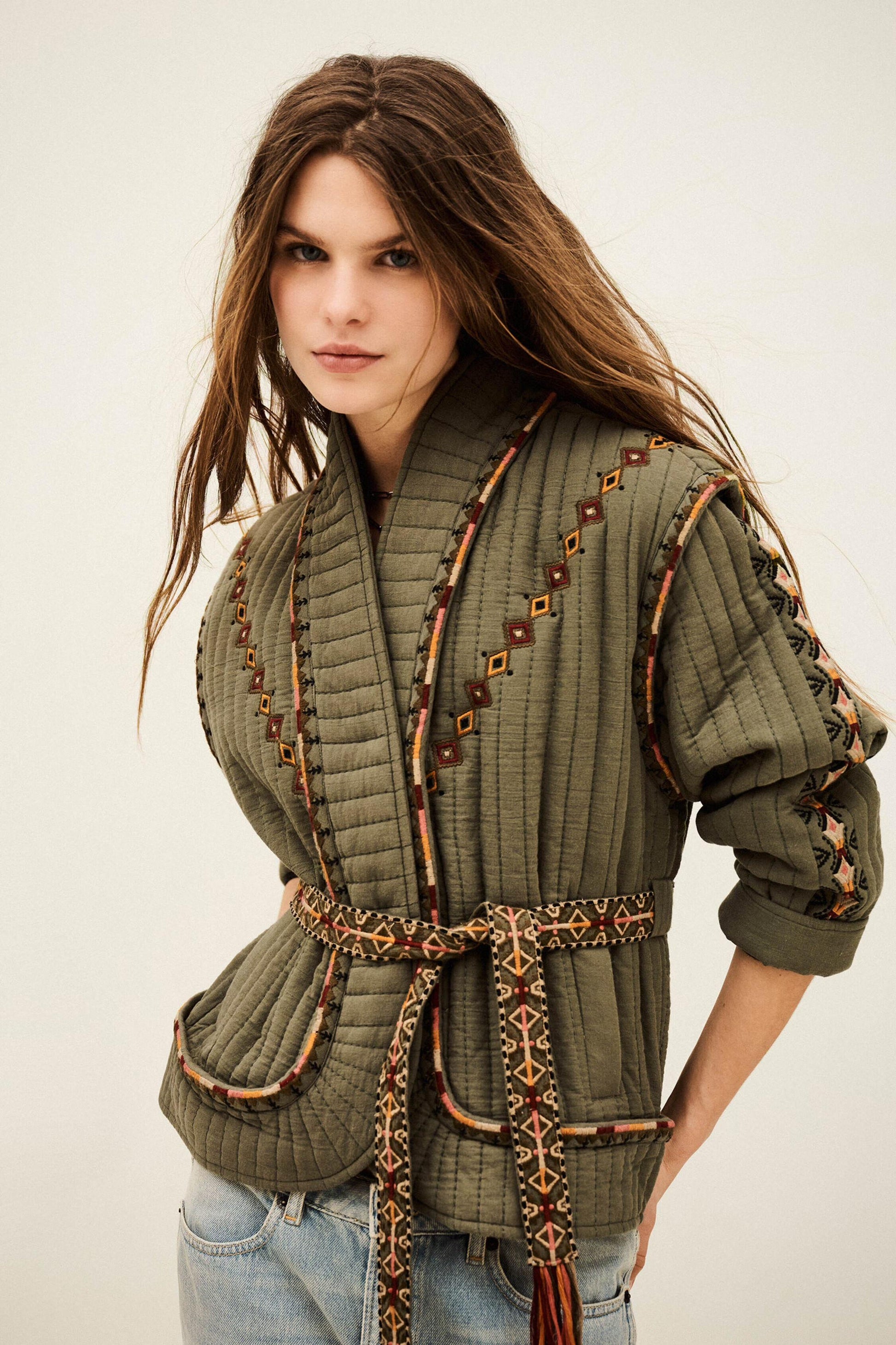 ba&sh Jacket Cocoon Green