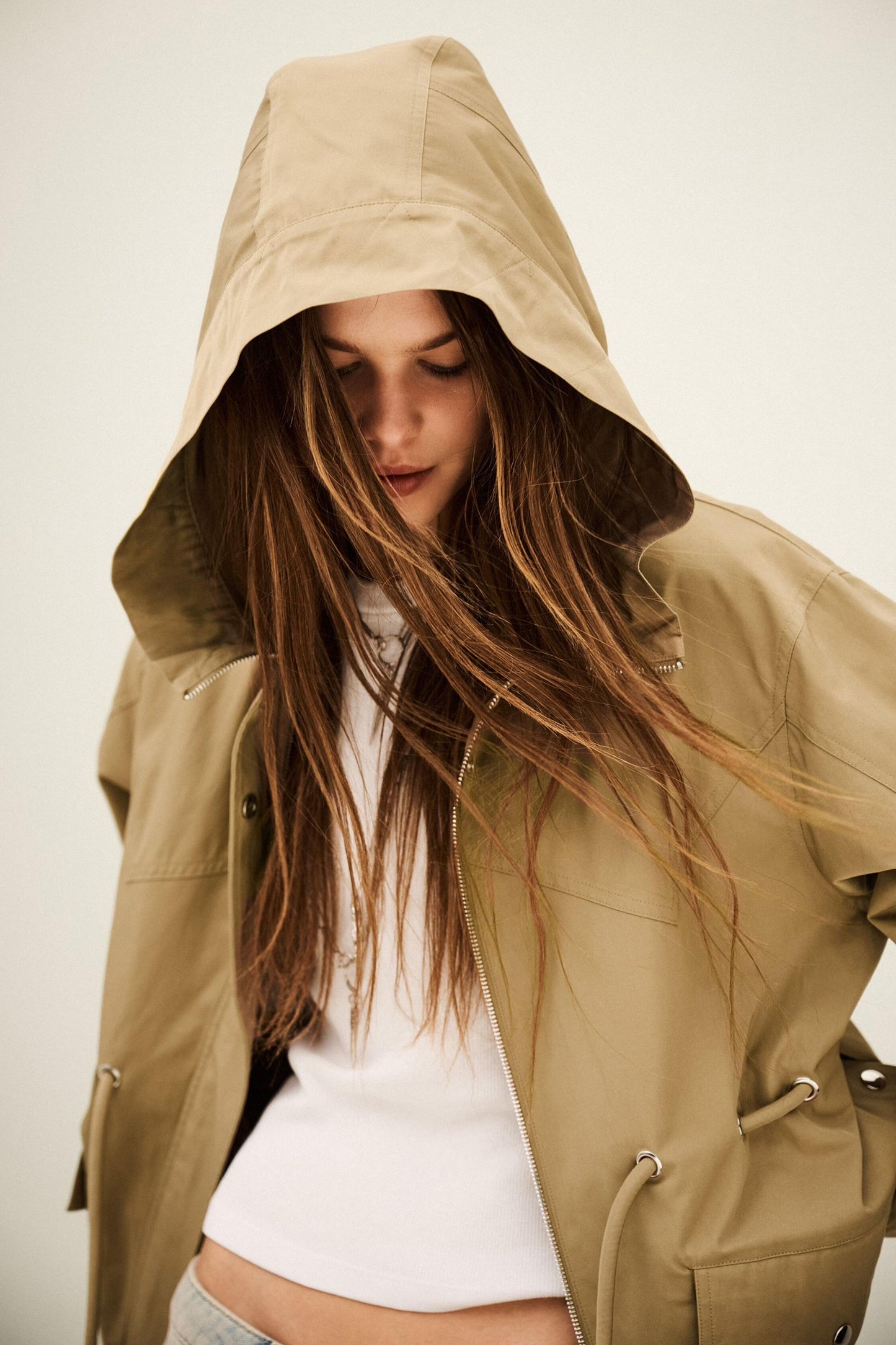 ba&sh Long Belted Parka Ilio Brown