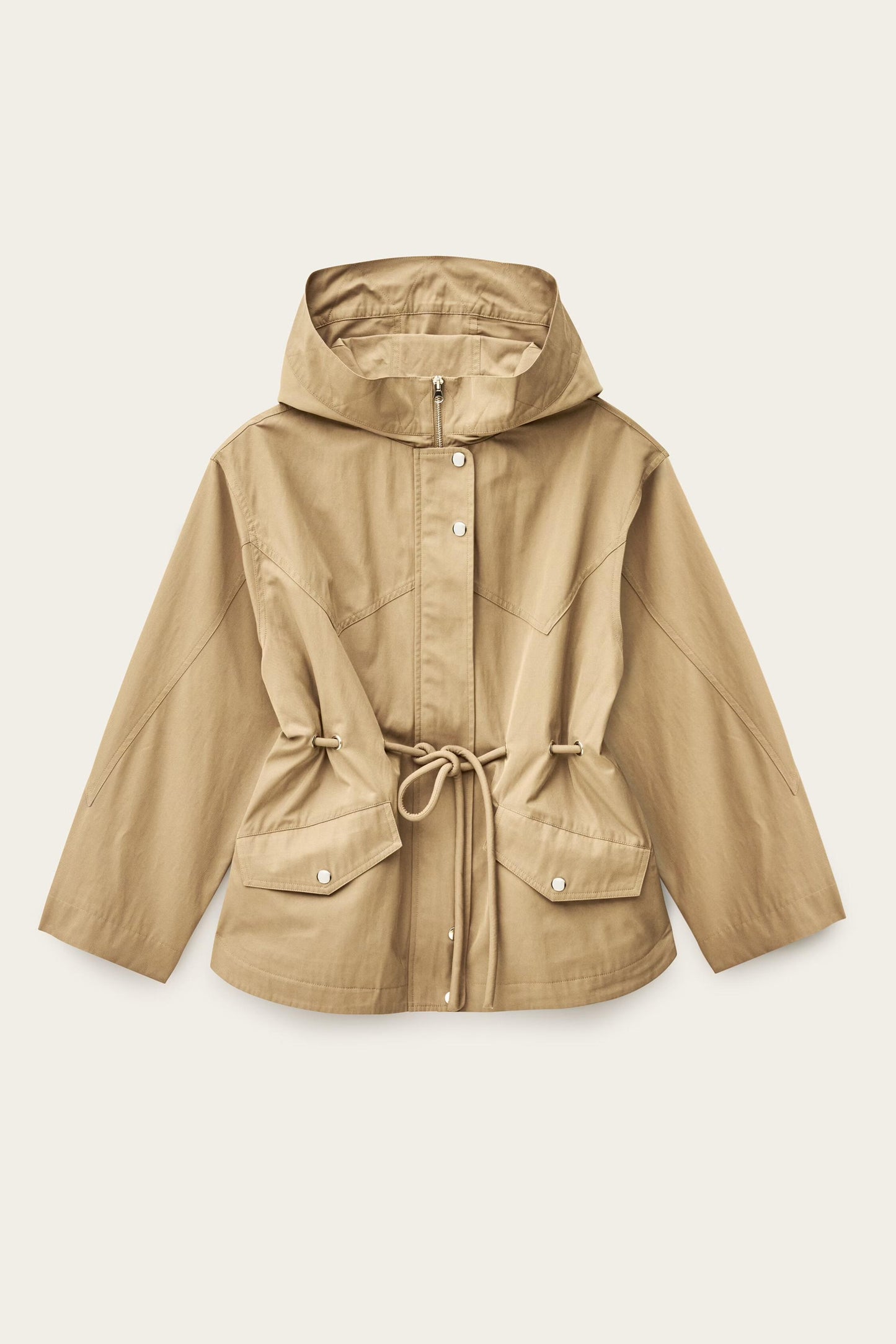 ba&sh Long Belted Parka Ilio Brown