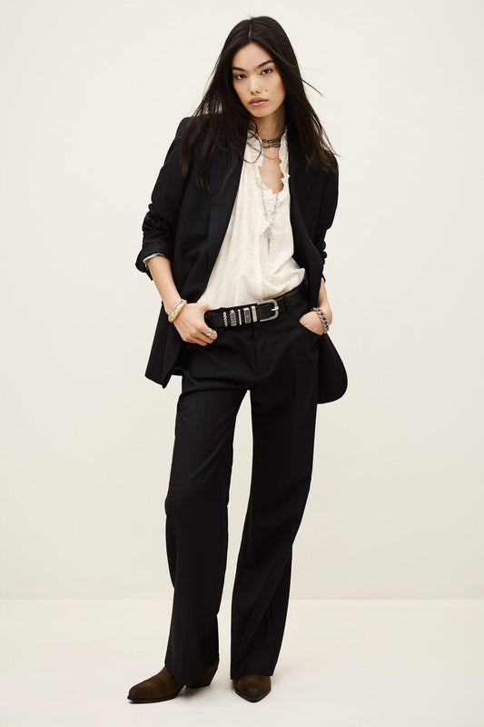 ba&sh Straight-Fit Tailored Blazer Nisha Blue