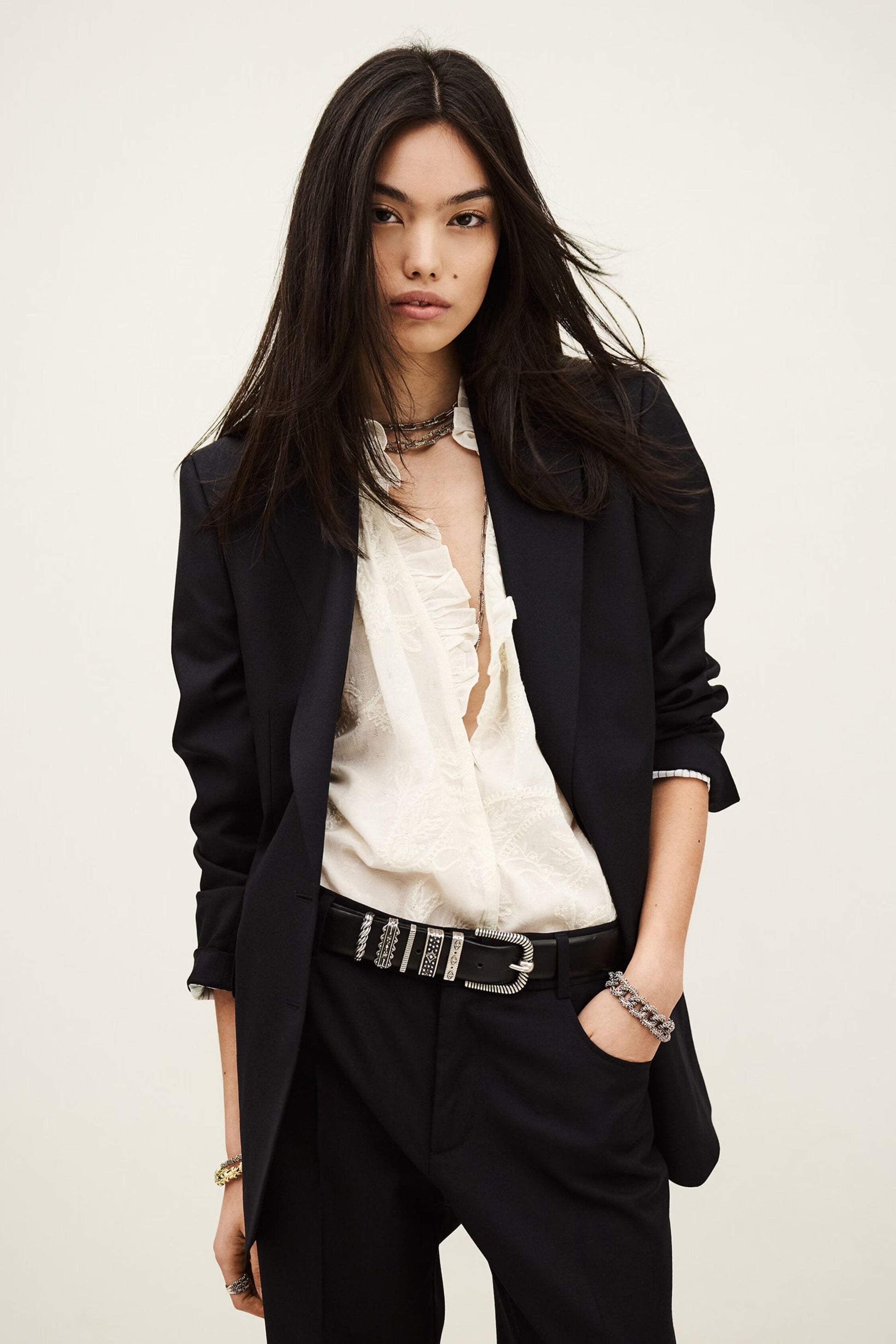 ba&sh Straight-Fit Tailored Blazer Nisha Blue
